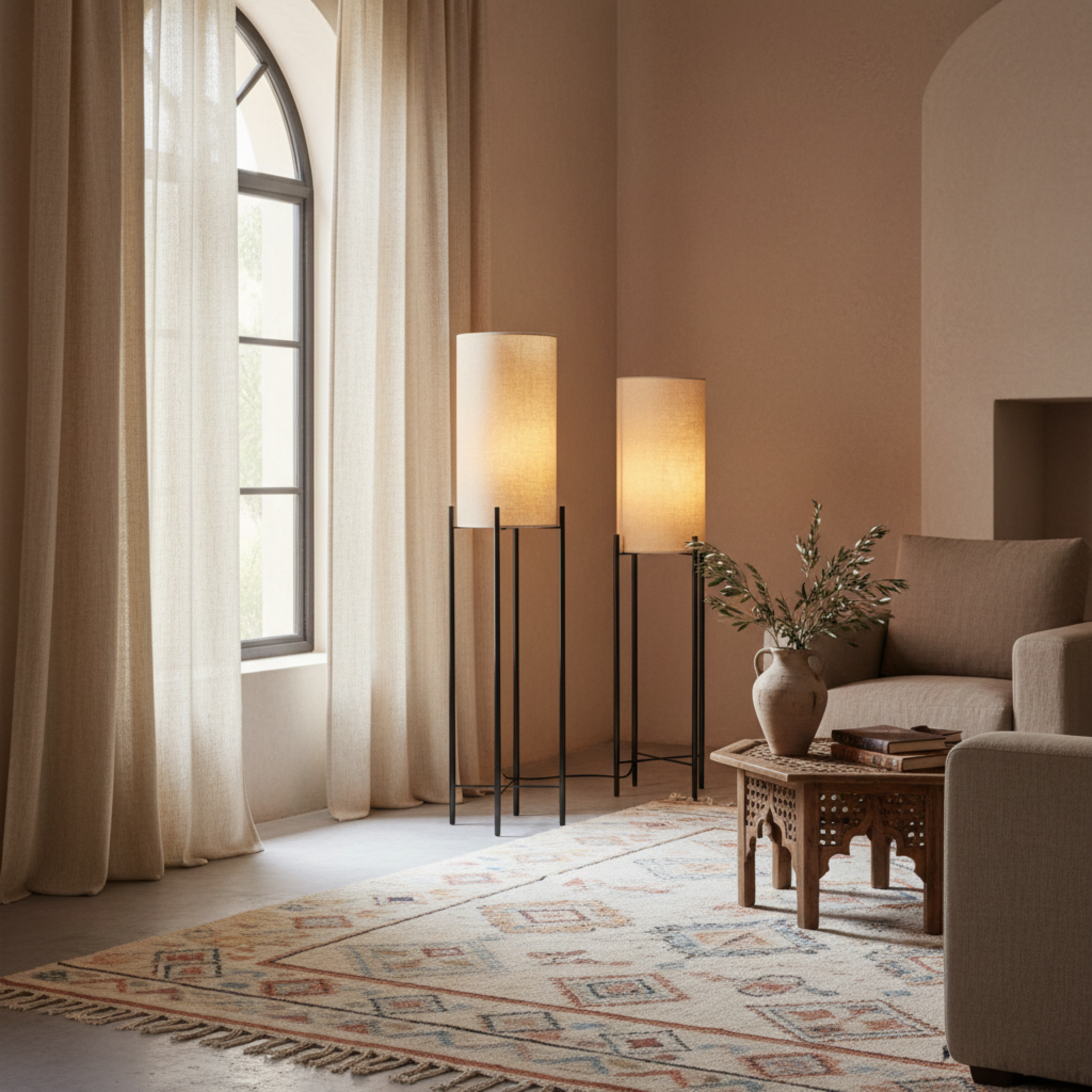 Pack Duo Lampadaires Design Minimalistes – Éclairage Salon Tunisie