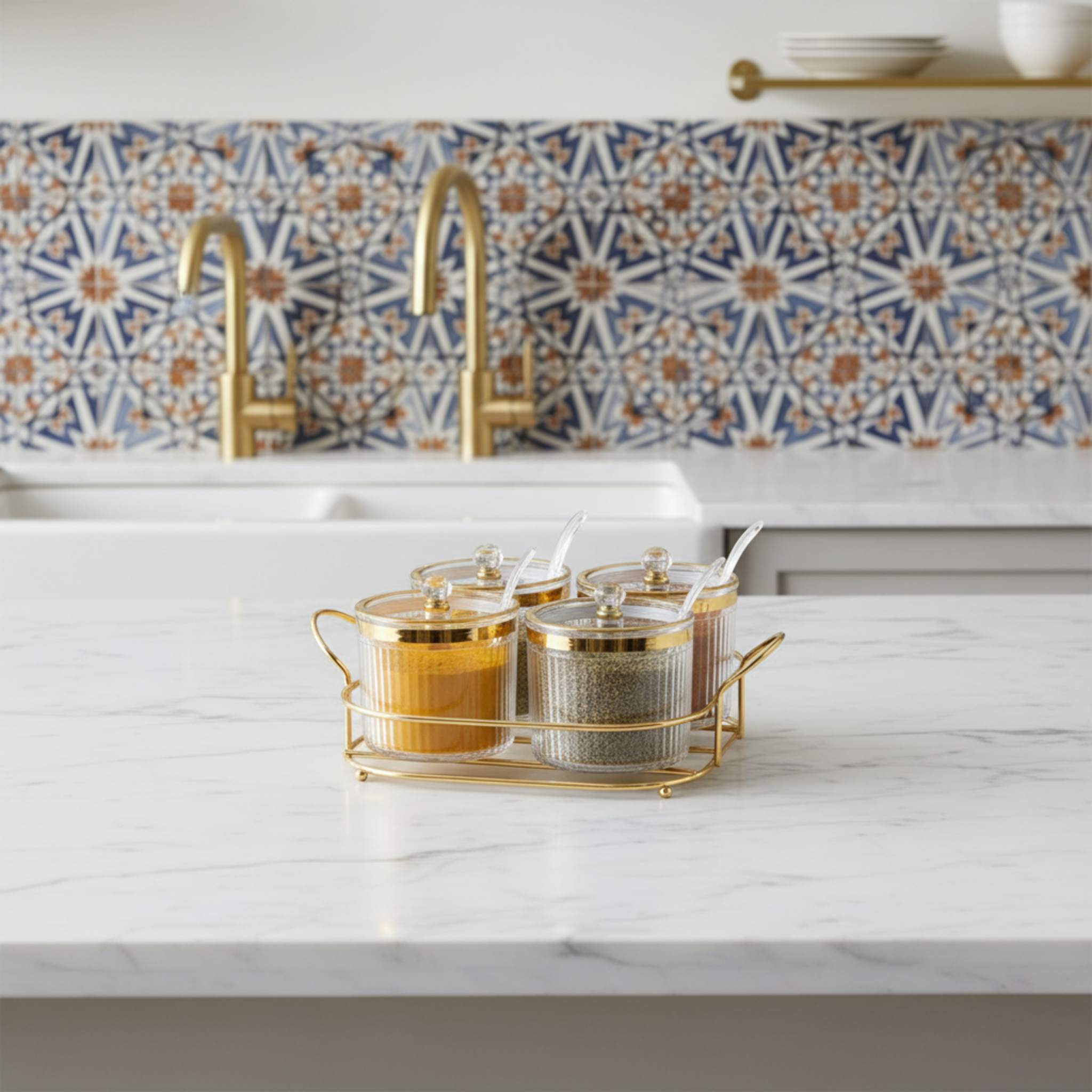 Porte-Épices ou Porte-Fruits Secs avec Support - Organisation Pratique et Élégante | Fiolla Home