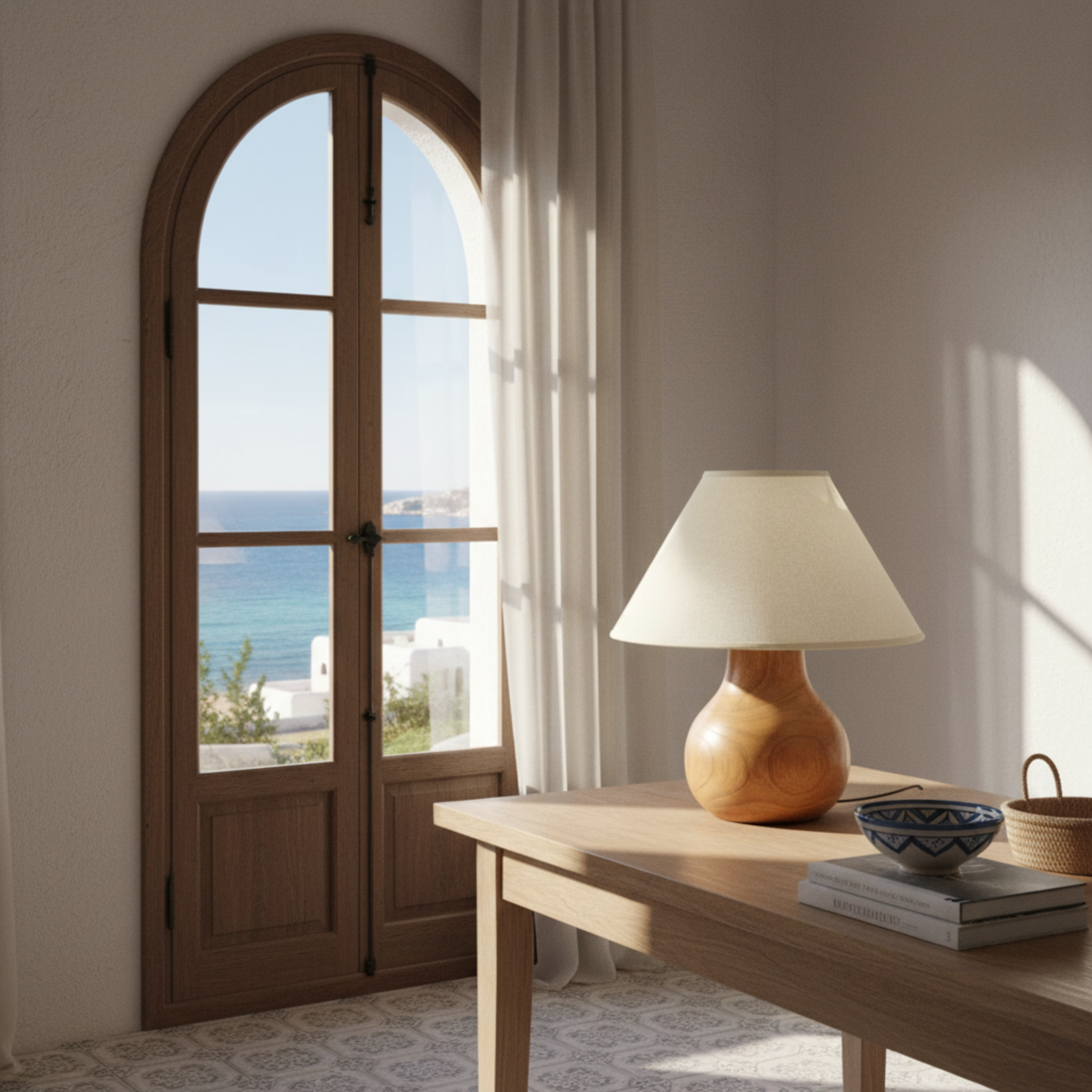 Lampe de Table en Bois Massif – Design Naturel & Élégance Artisanale