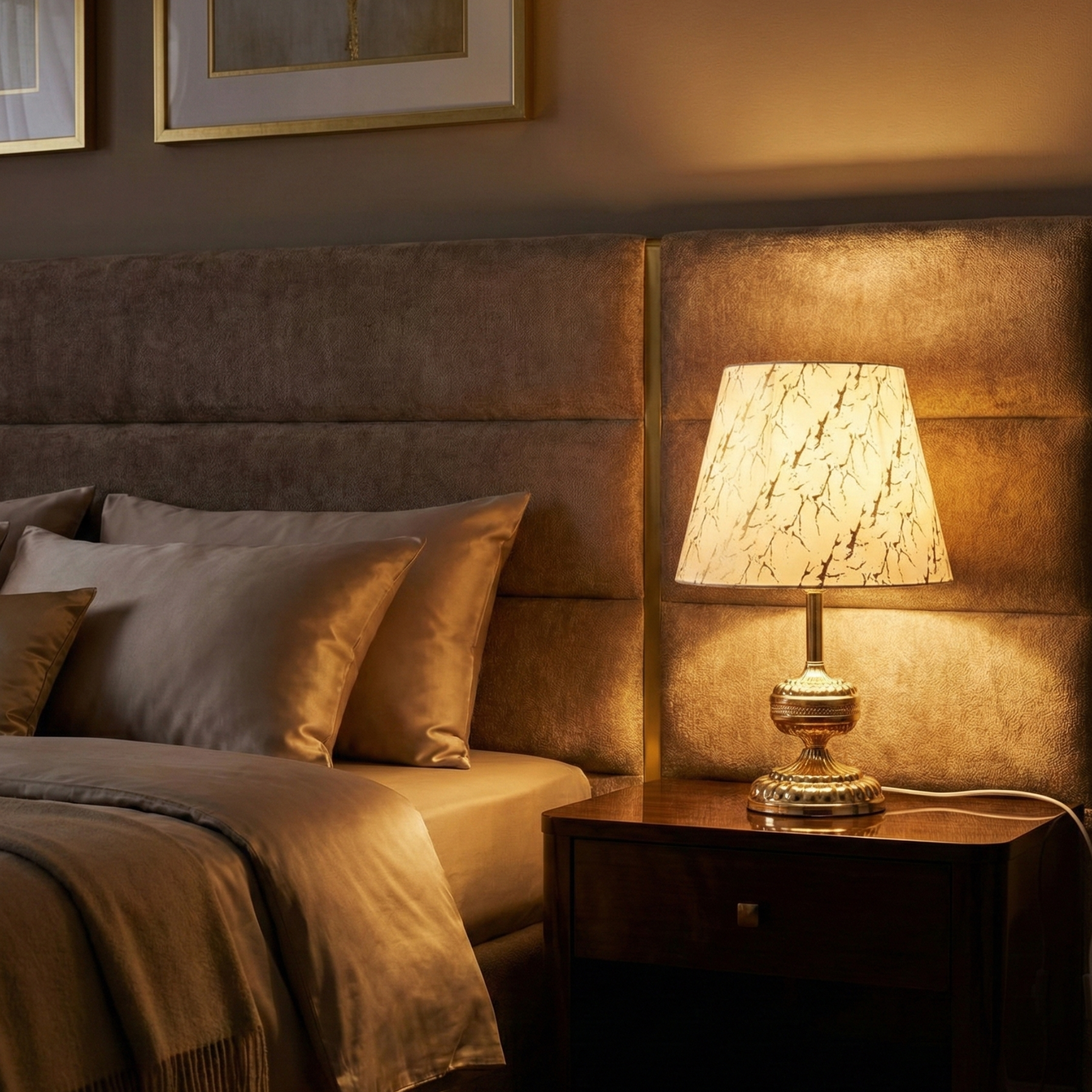 Lampe de Chevet Chic Dorée & Marbre - Luminaire Décoratif Tunisie