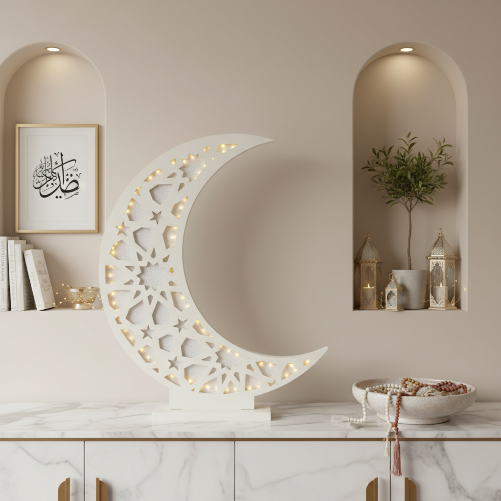 Hilal Lumineux Grand Format – Déco Ramadan Tunisie XXL