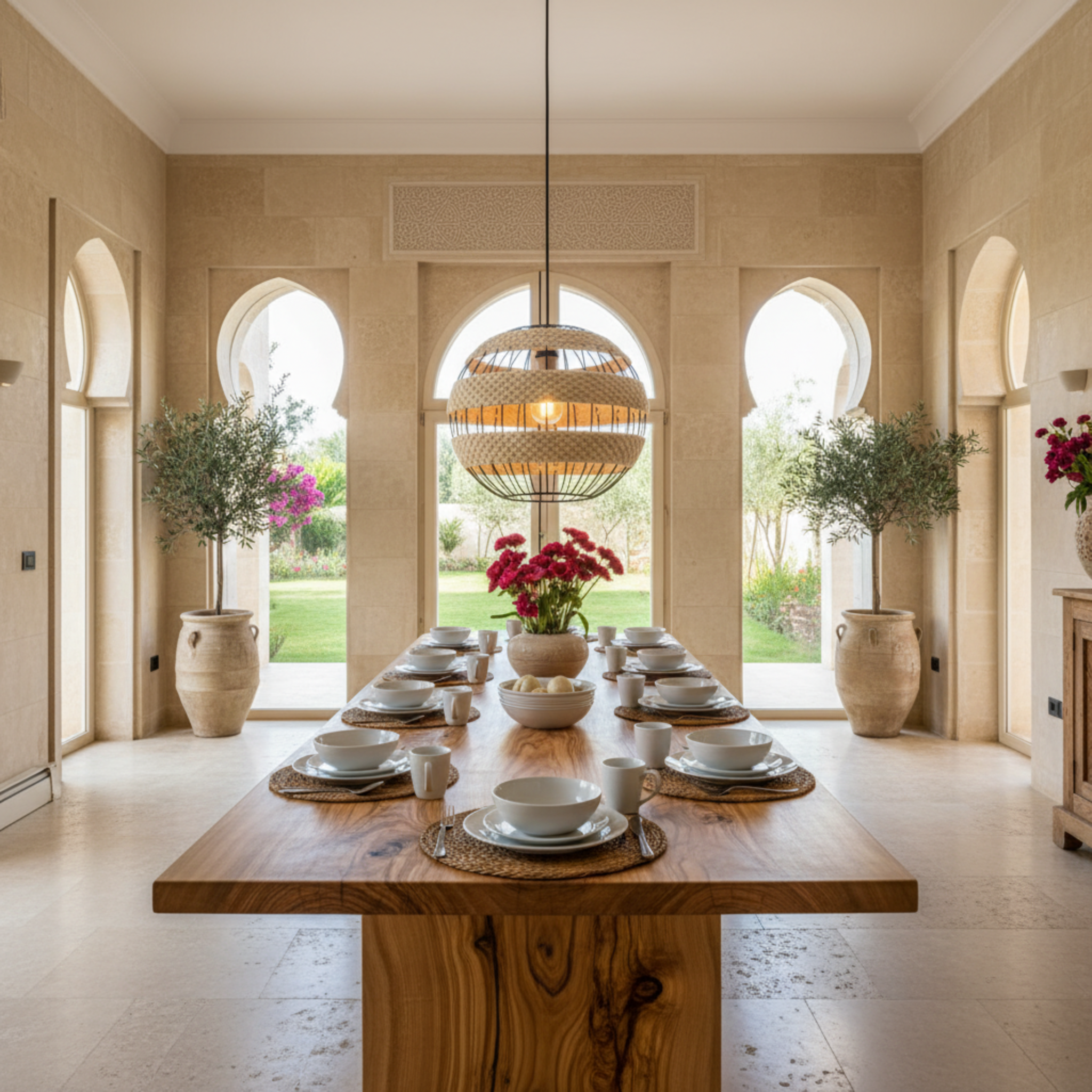 Suspension Sphérique "Vague Bohème" | Fibres Végétales & Métal | Tunisie