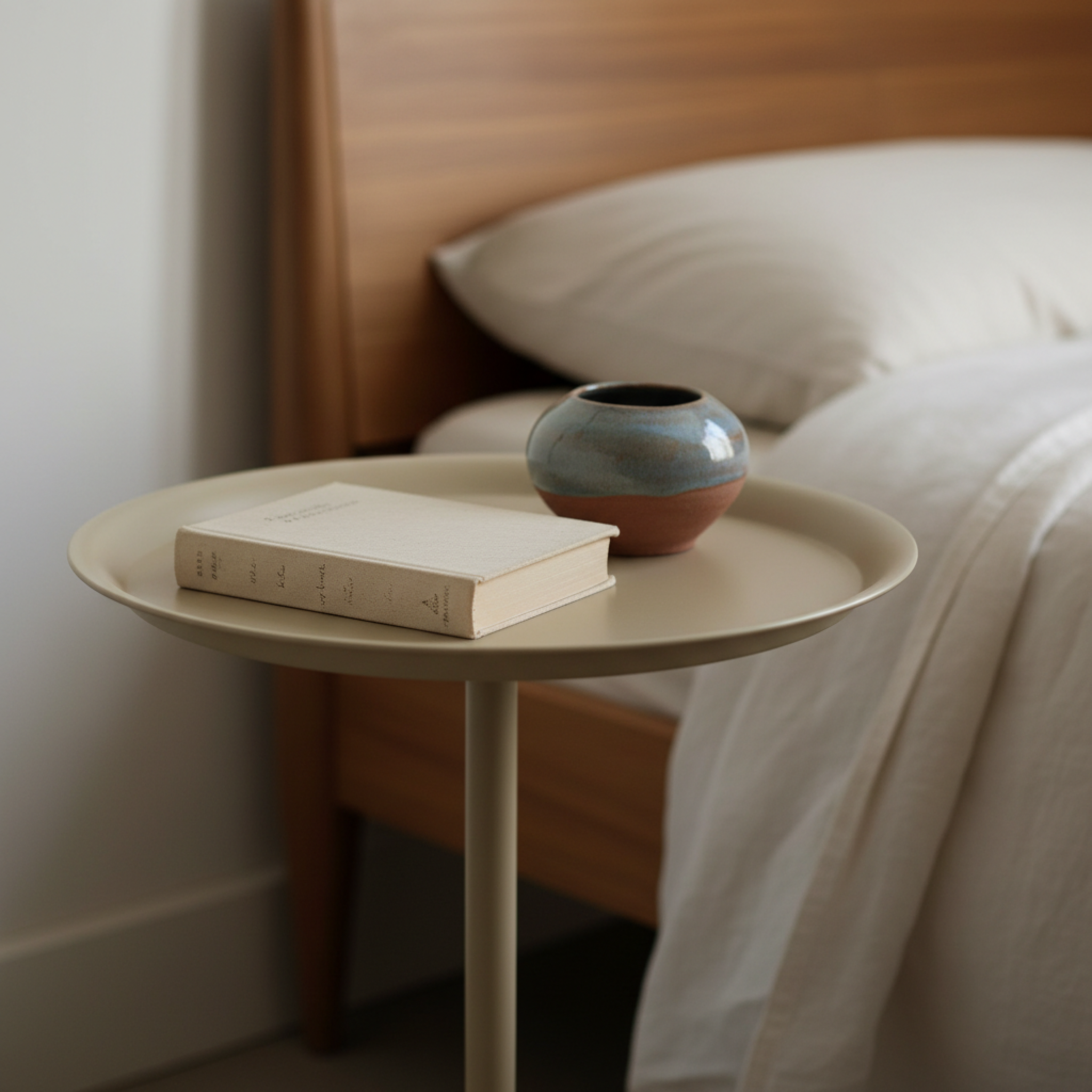 Table d'Appoint Tulipe Design Grège – Élégance Moderne Tunisie