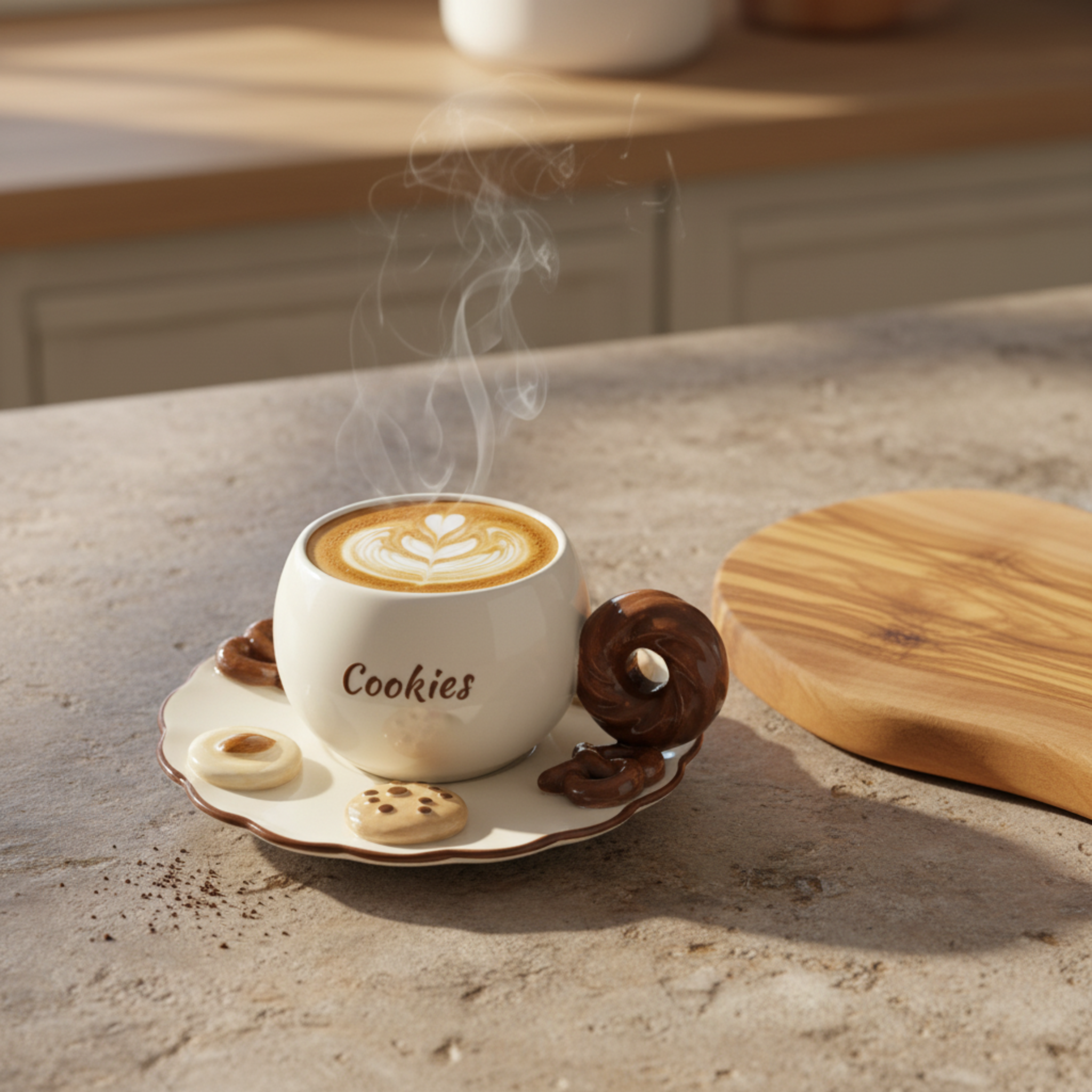 Tasse "Cookies" Gourmande — Mug avec Anse Donut & Biscuits 3D