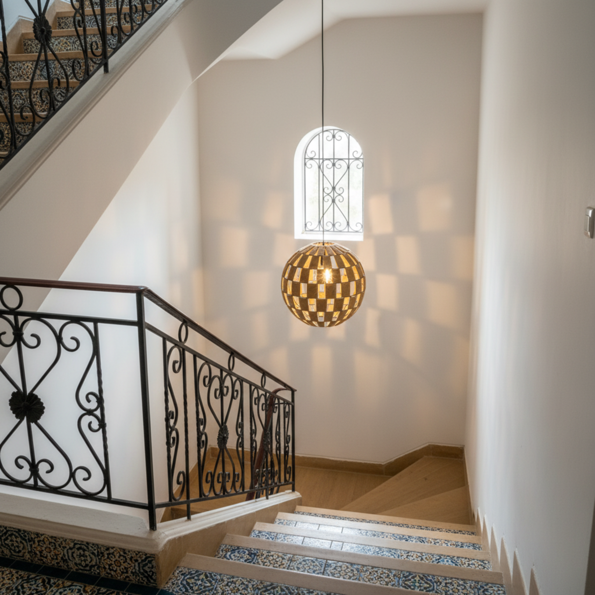 Suspension Sphérique Bois Tressé | Design Artisanal | Tunisie