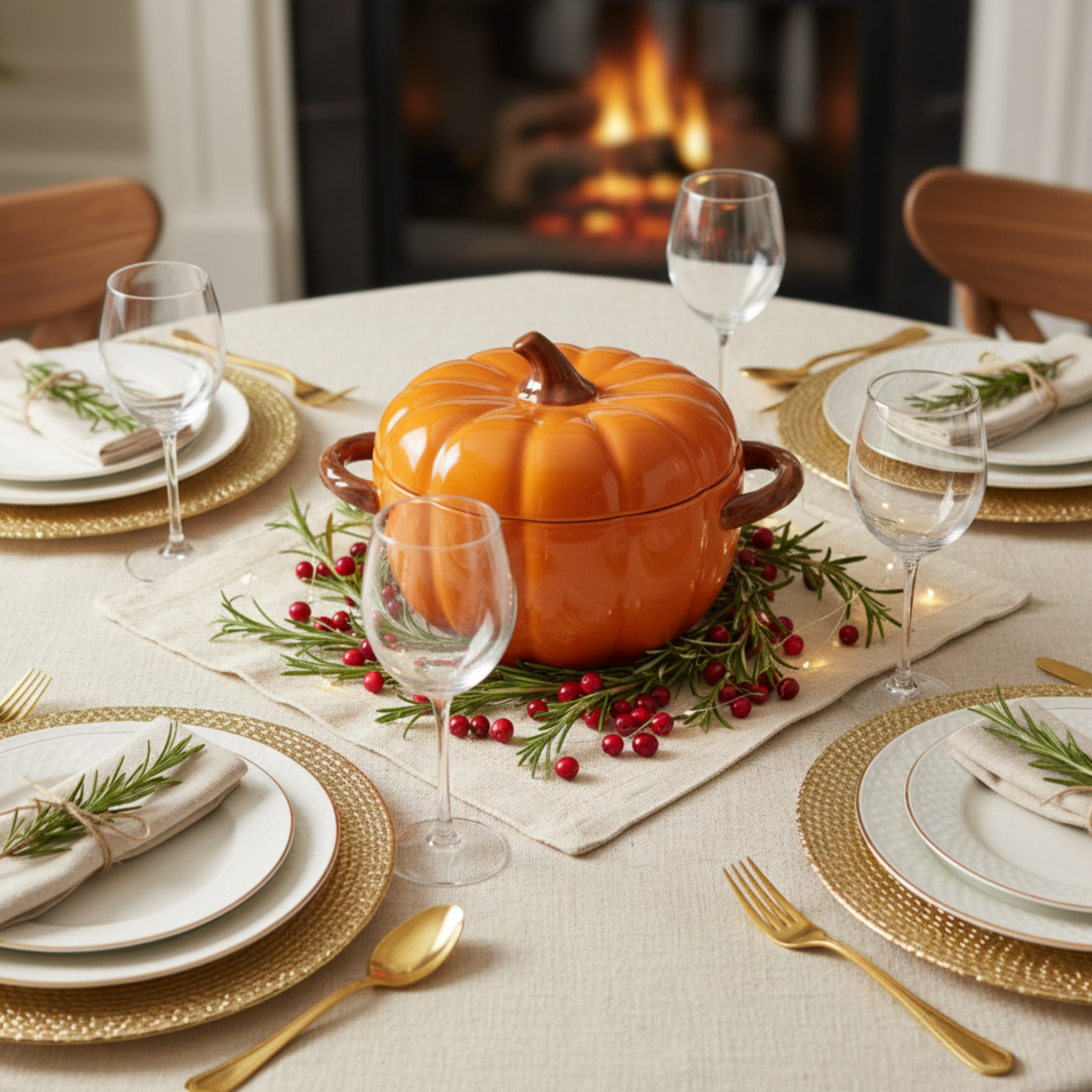 Soupière Citrouille Grand Format – Service de Table Élégant