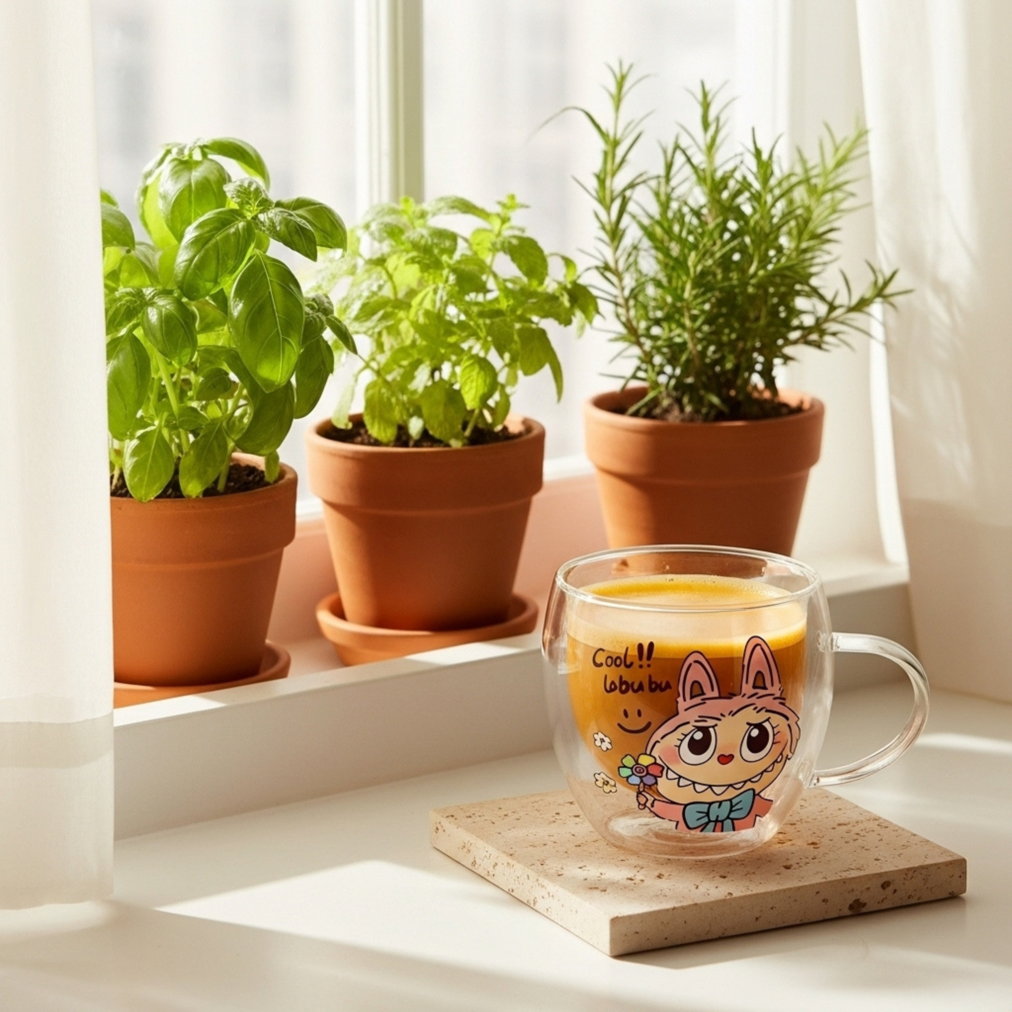 Tasse Double Paroi Labubu – Verre Borosilicate | Fiolla Home