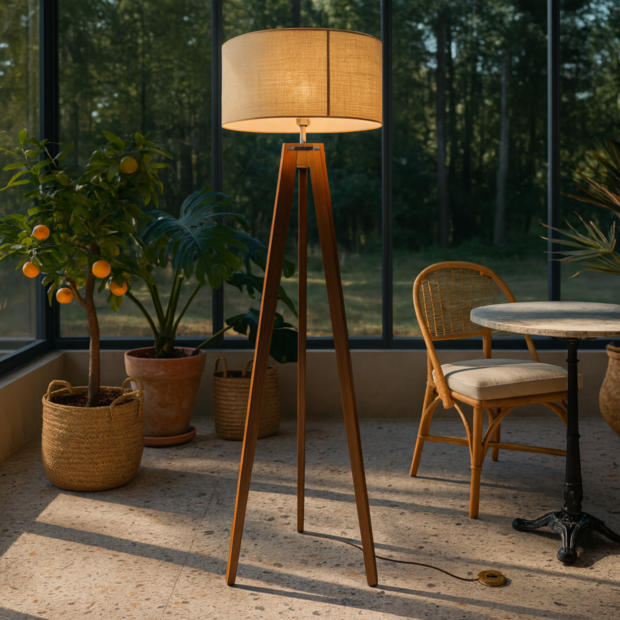 Lampadaire trépied en bois | Style scandinave | Fiolla Home