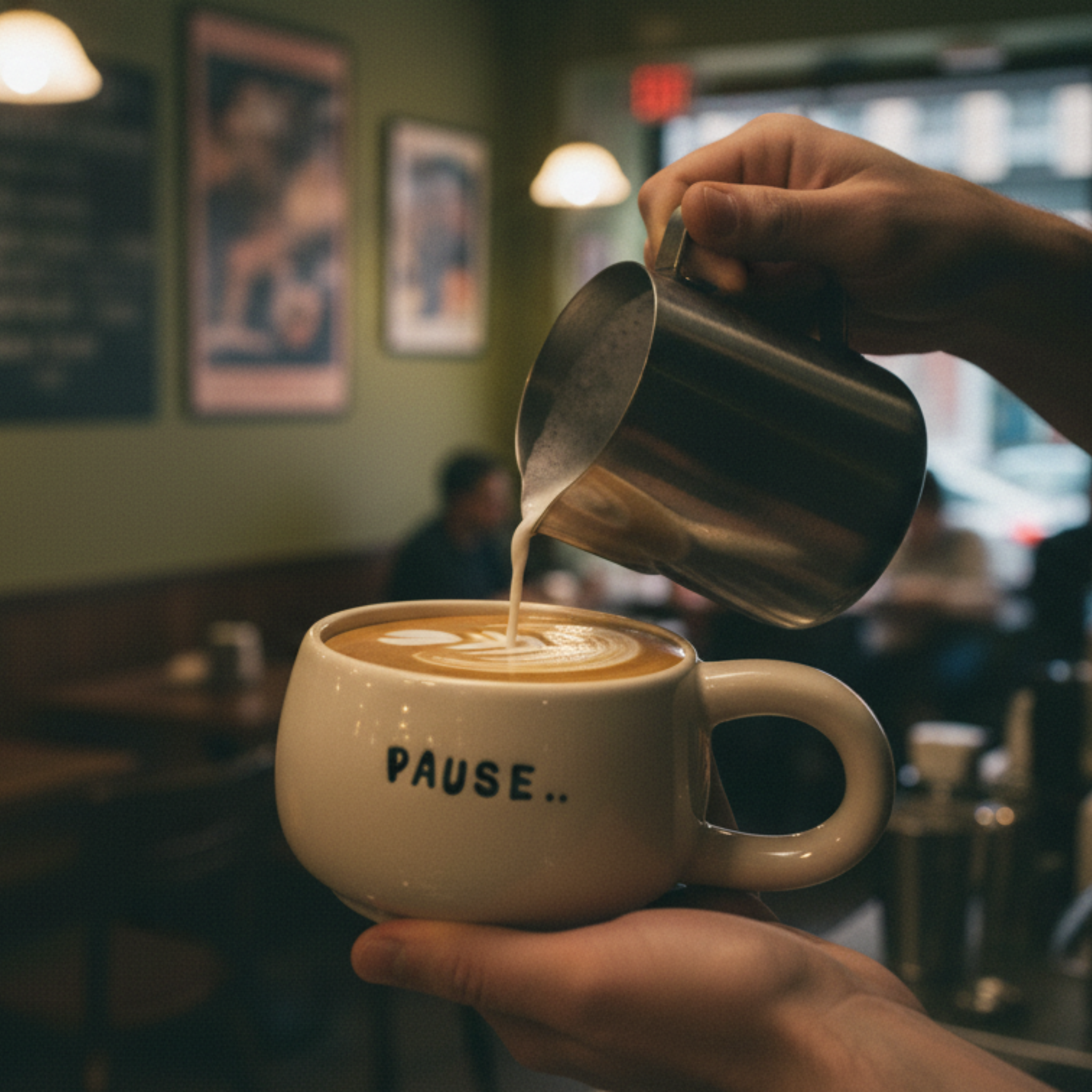 Mug "Pause" en Céramique — Tasse à Café Design & Cozy Tunisie