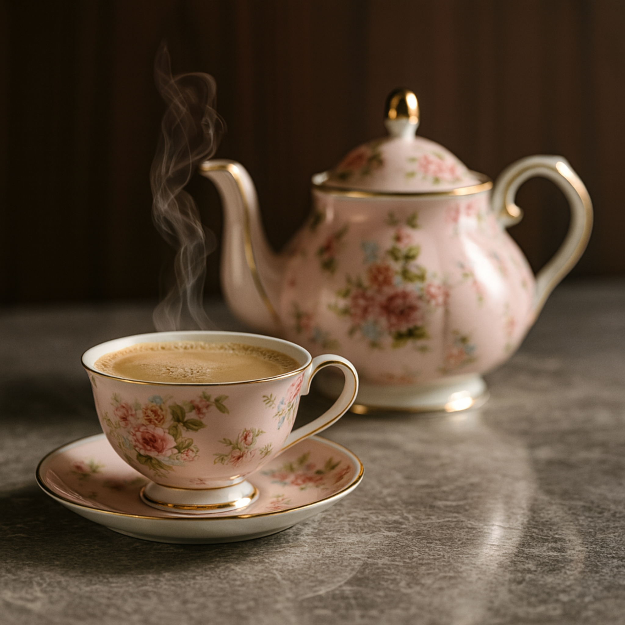 Service Café en Porcelaine Rose Tunisie | Motifs Fleuris | Fiolla Home