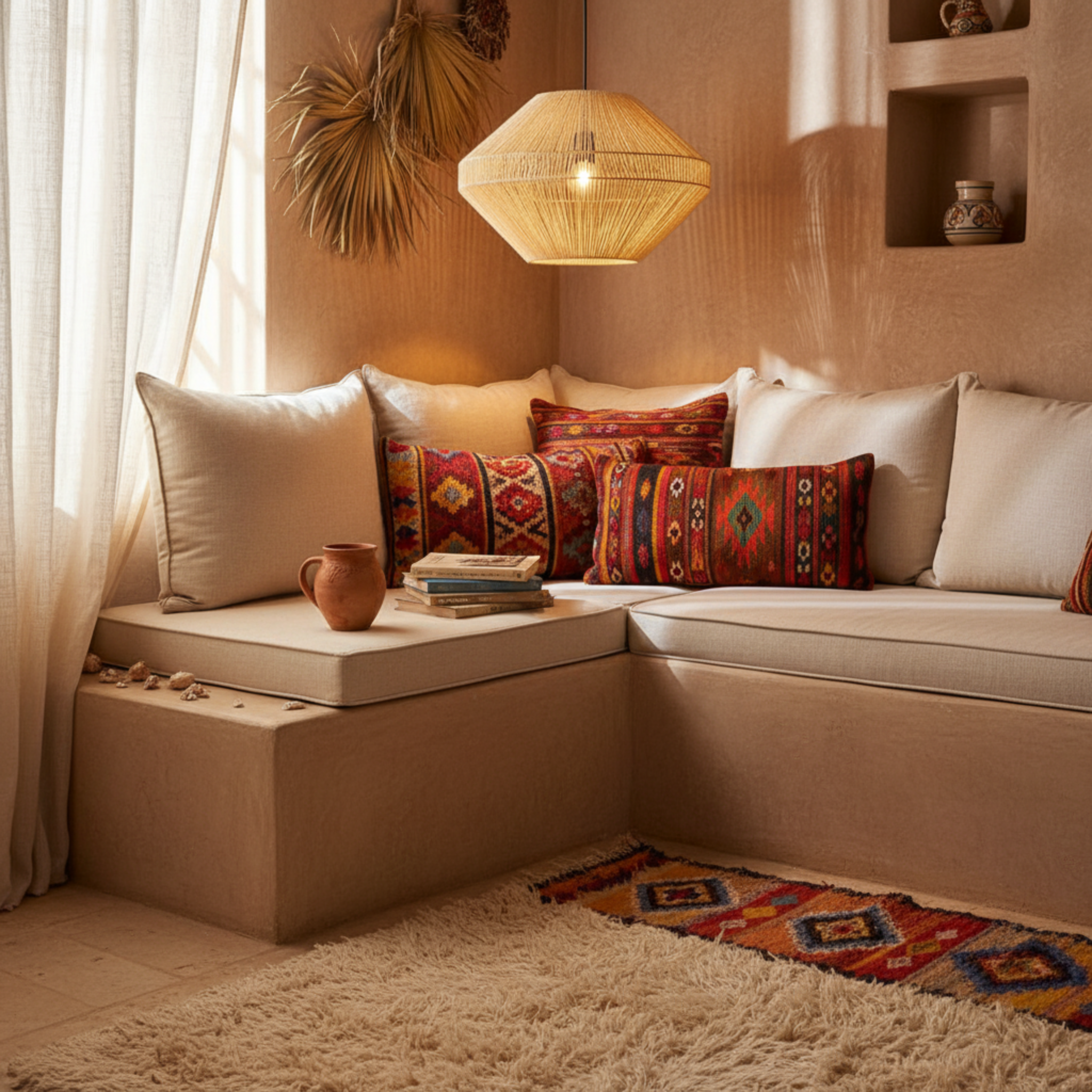 Suspension Jute Géométrique Fait Main - Tunisie