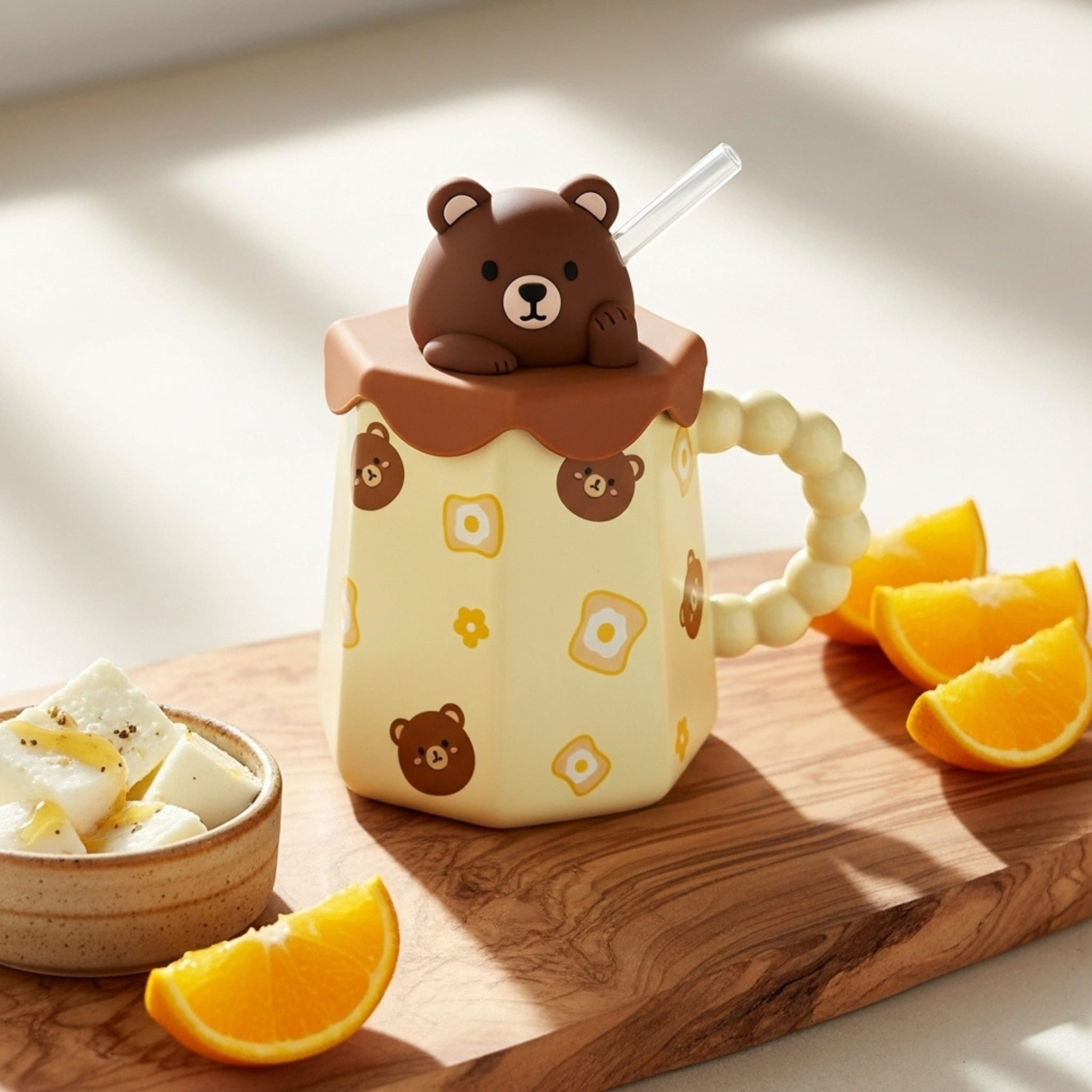 Mug Ourson – Avec Paille & Couvercle