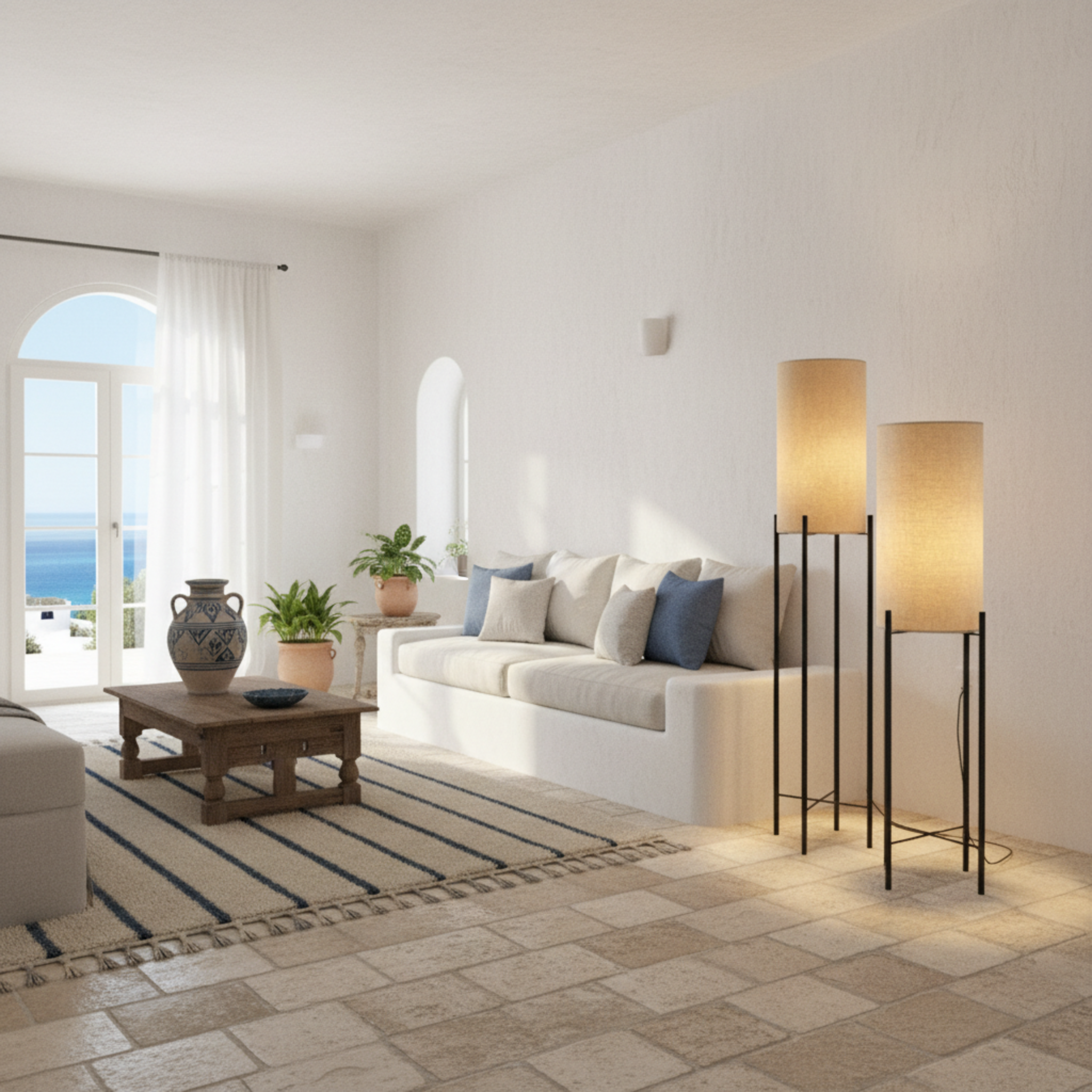 Pack Duo Lampadaires Design Minimalistes – Éclairage Salon Tunisie