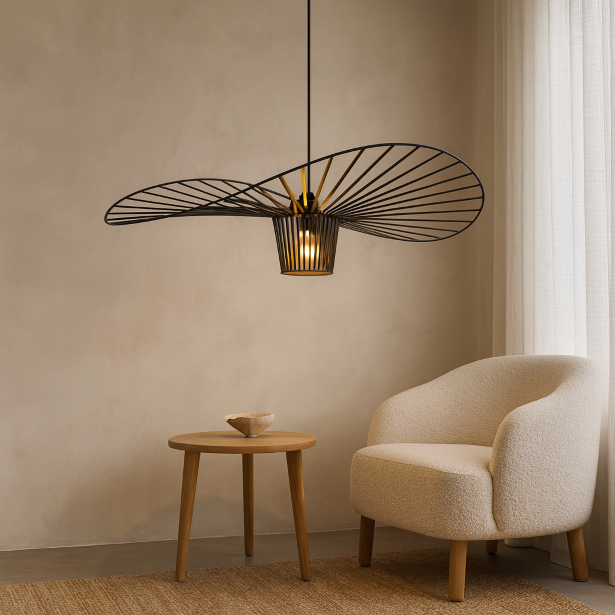 Suspension Métallique Tunisie | Design Noir Sculptural | Fiolla Home