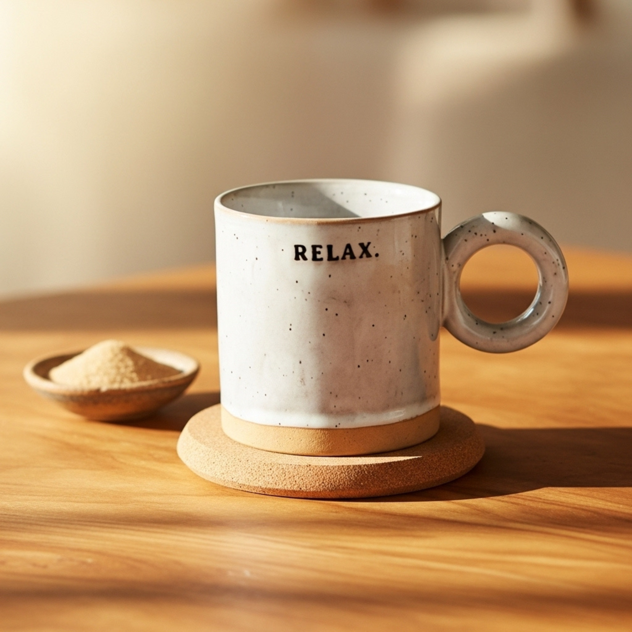 Mug Céramique RELAX – Anse Anneau, Style Minimal | Fiolla Home
