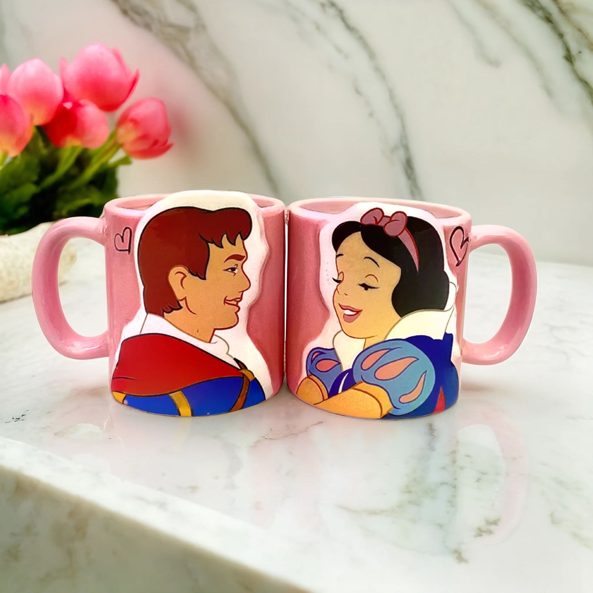 Tasses Disney Rose Amoureux | Cadeau Idéal Couple | Fiolla Home