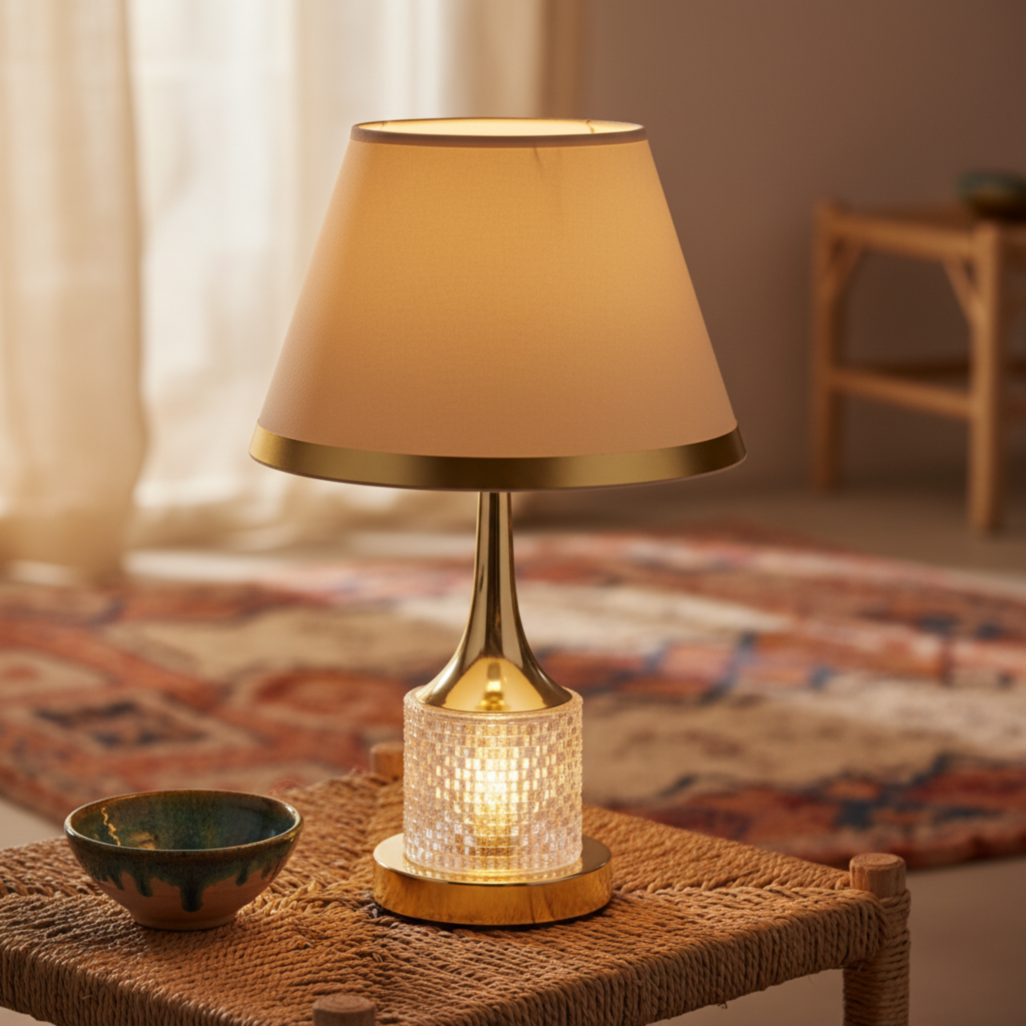 Lampe de Chevet Dorée – Veilleuse Élégante pour Chambre à Coucher Tunisie | Fiolla Home
