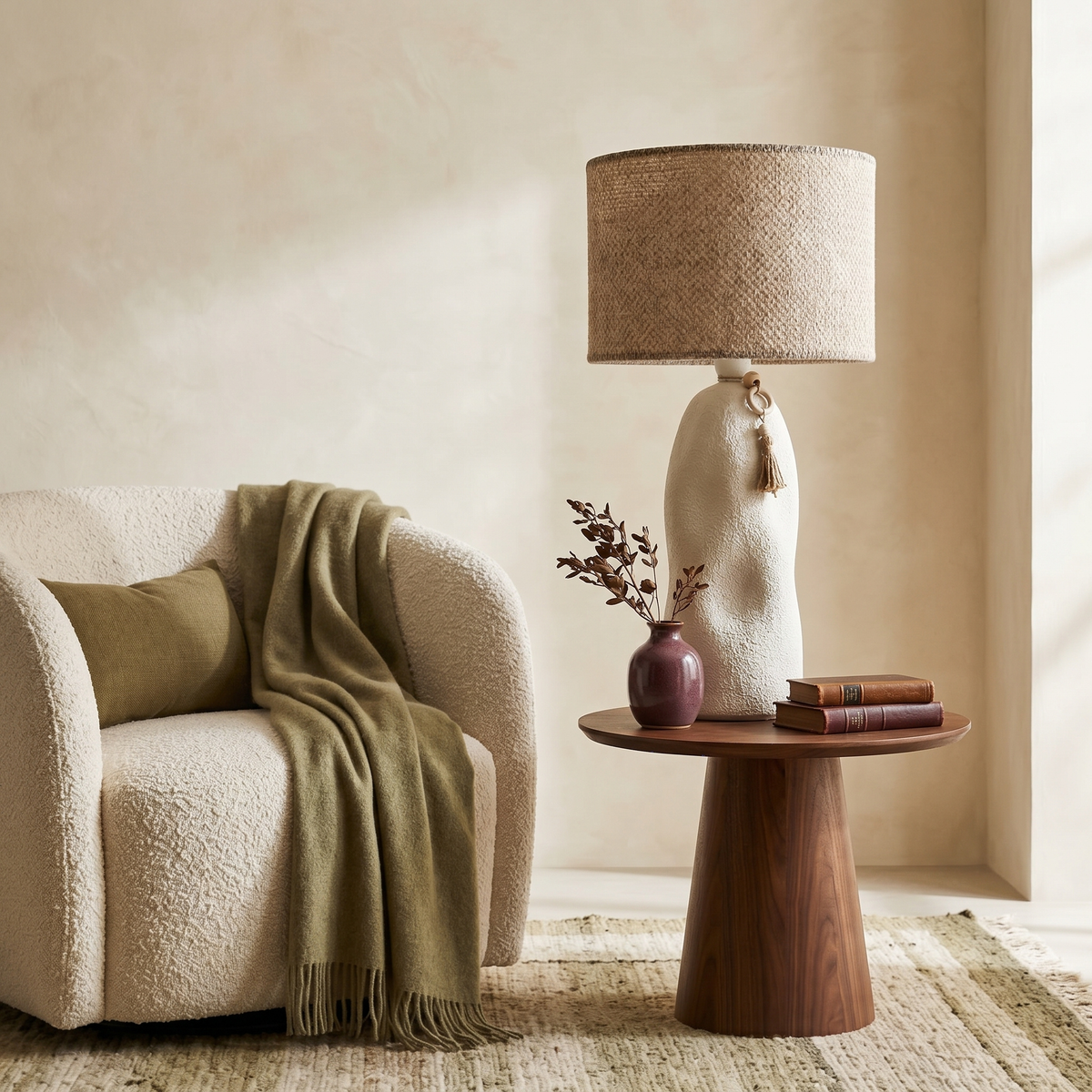 Abat-Jour de Coin Céramique Tapotée Sculpturale 1m Tunisie | Fiolla Home