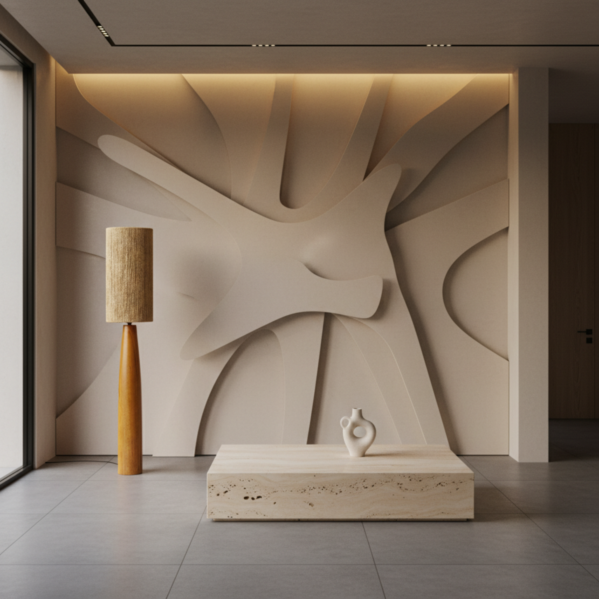 Lampadaire en Bois Rouge Fait Main Tunisie | Fiolla Home