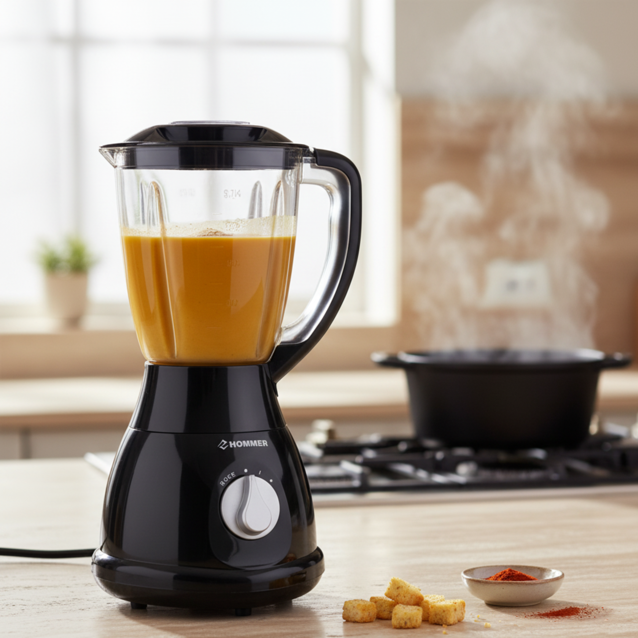 Mixeur Blender HOMMER Tunisie 500W 1.5L + Moulin Inox | Fiolla Home