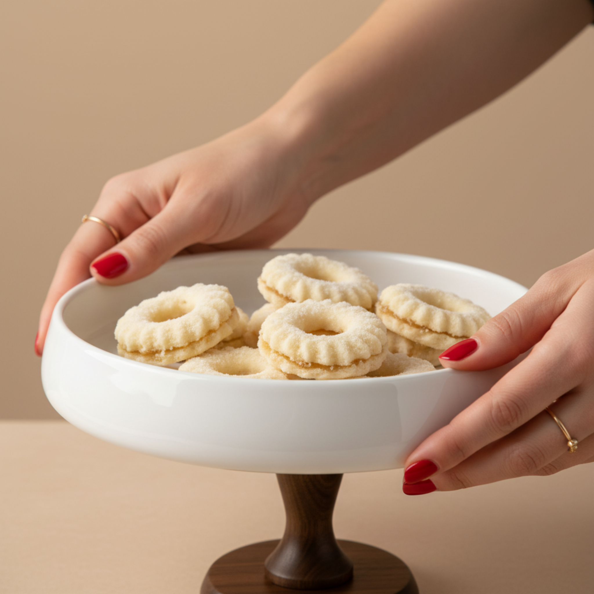 Présentoir sur Pied Design – Céramique Blanche & Bois Massif