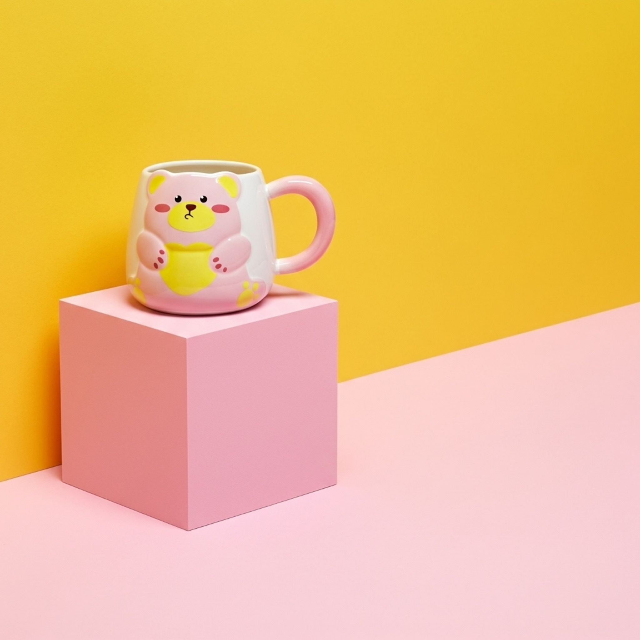 Mug Ourson Rose en Céramique – Anse Confort | Fiolla Home