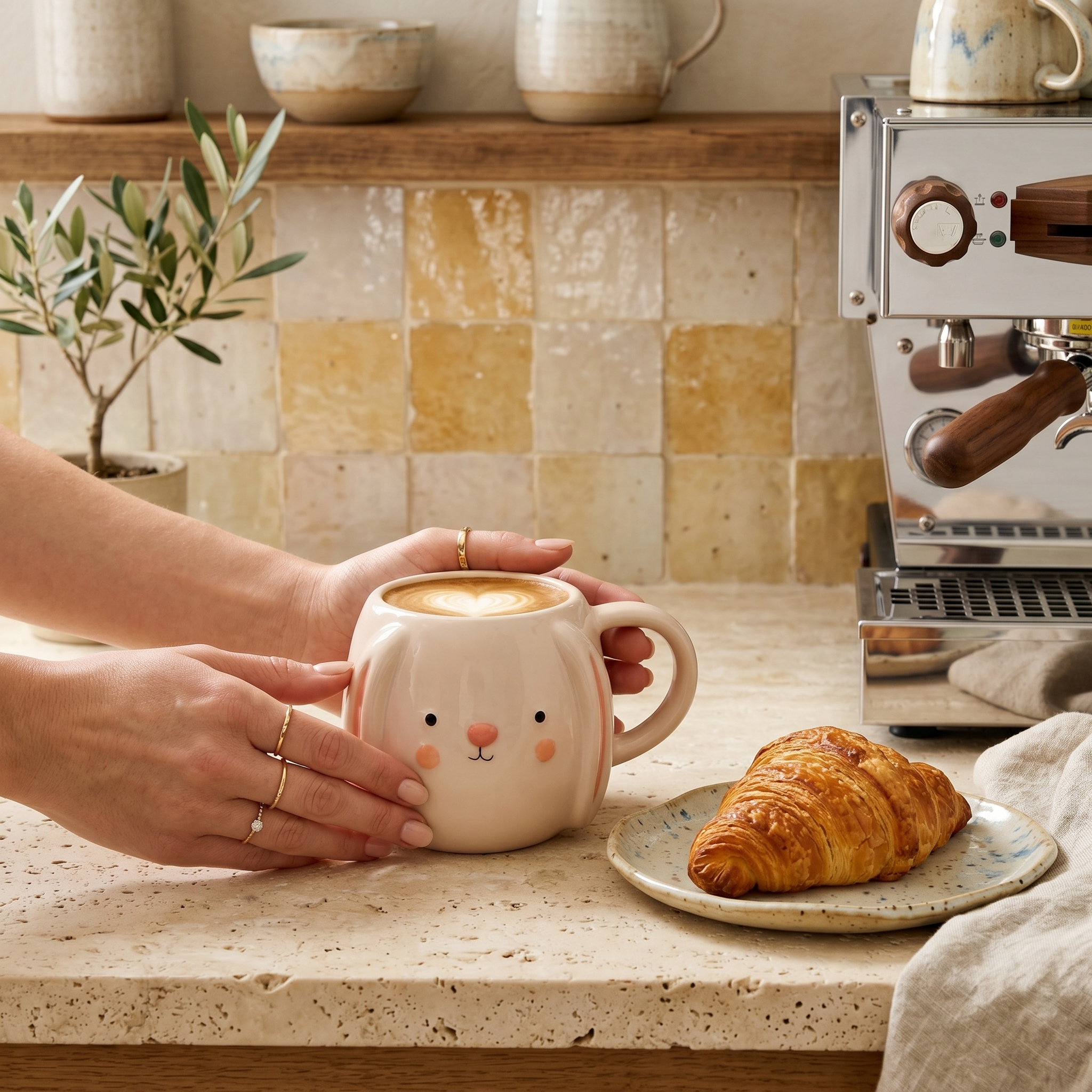 Mug Tunisie Lapin Céramique | Tasse Café Cadeau | Fiolla Home