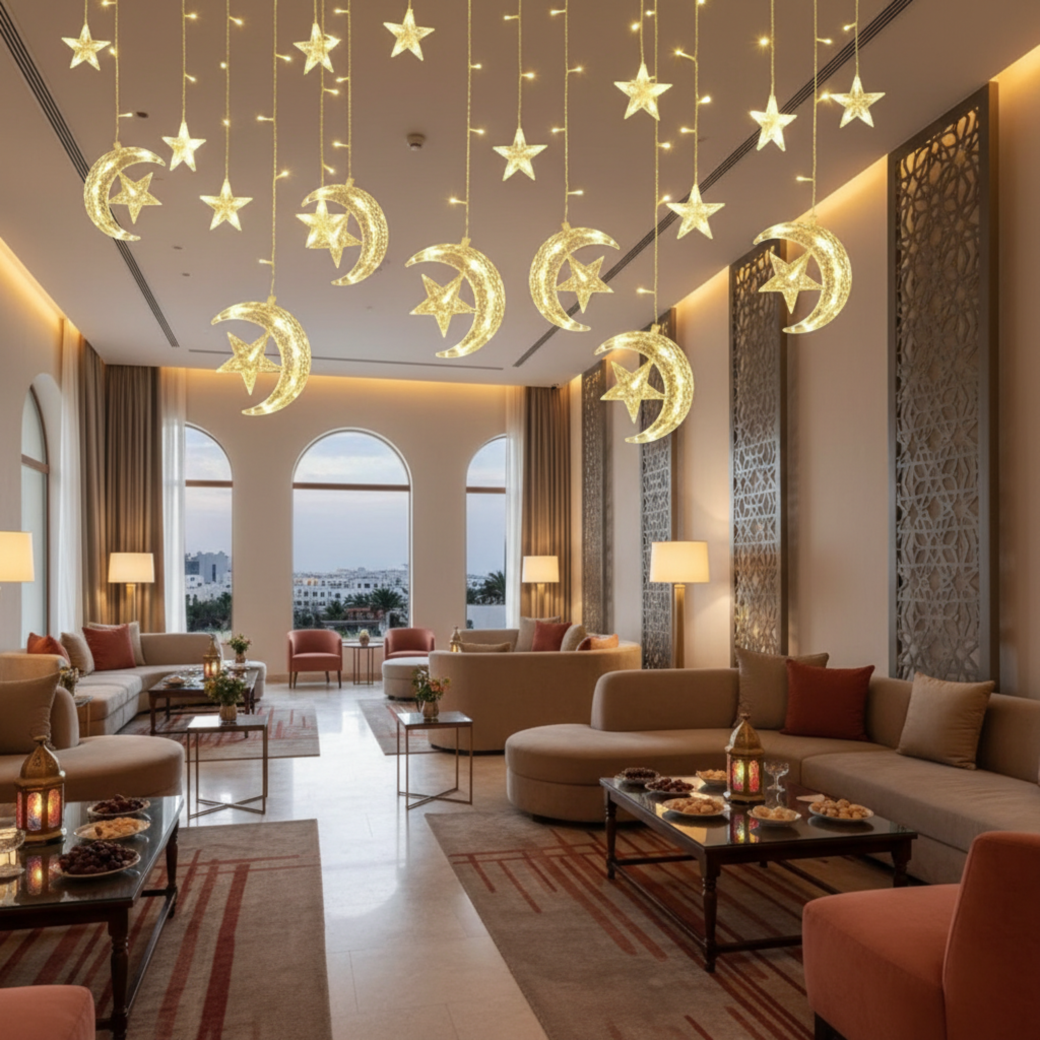 Guirlande LED Tunisie | Étoile et Lune Décorative | Fiolla Home