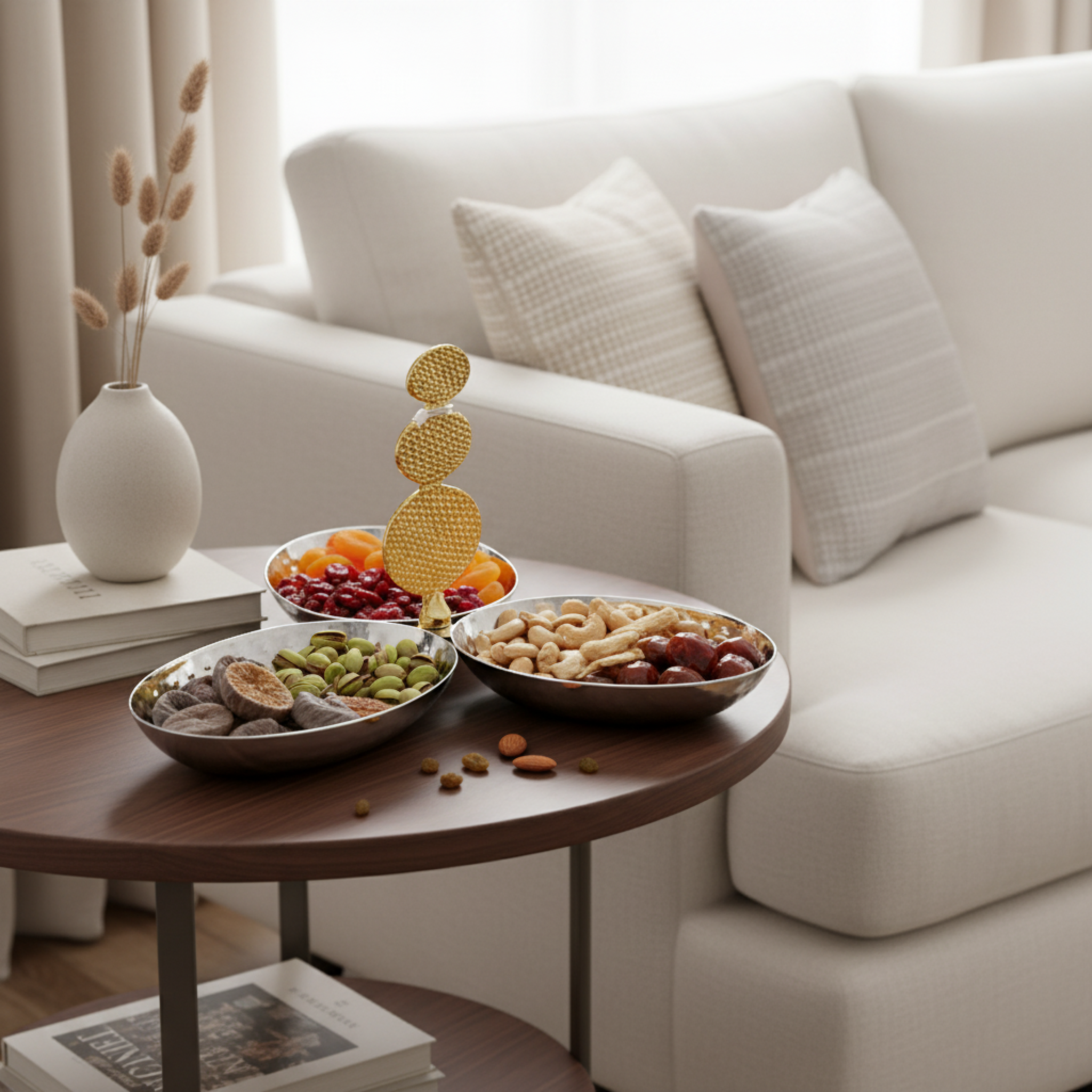 Serviteur 3 Bols Martelé - Cuivre Indien Qualité Premium