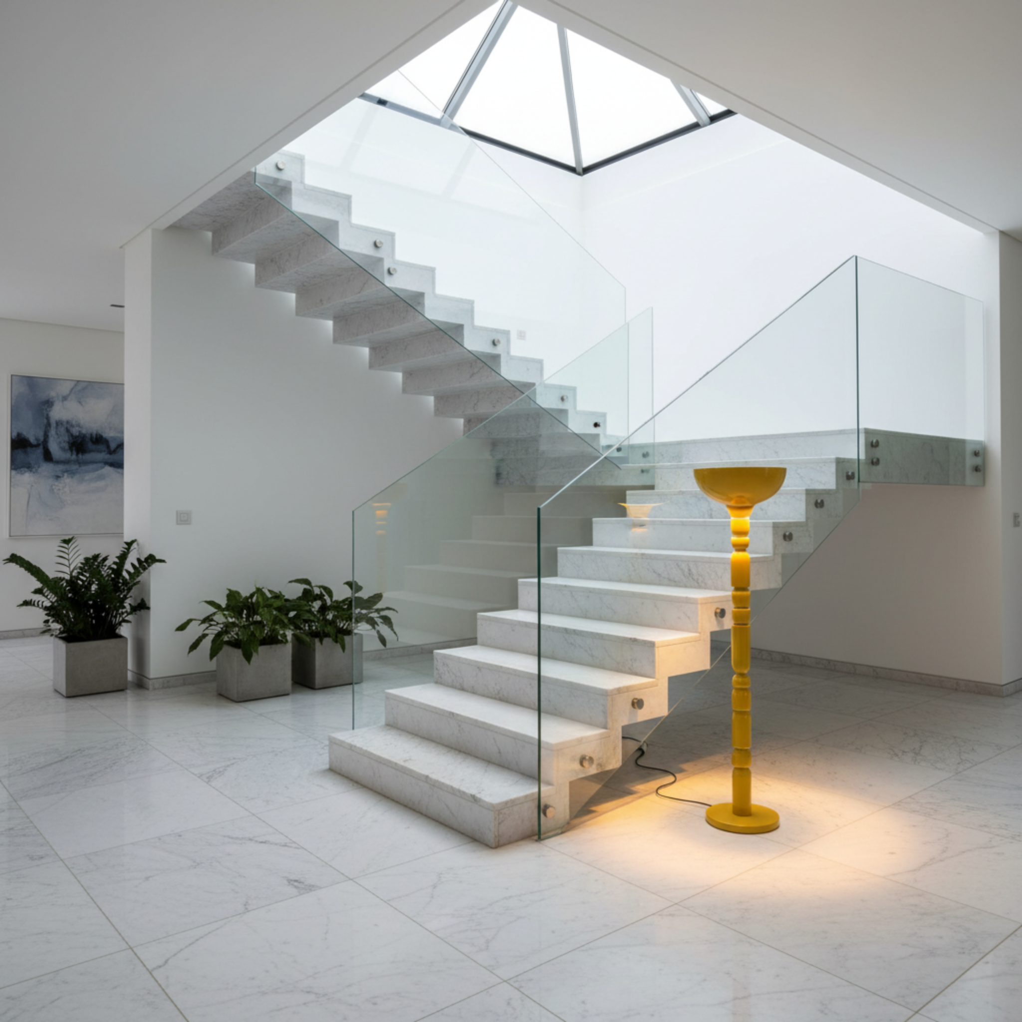 Lampadaire Sur Pied Design Jaune | Luminaire de Salon Moderne Tunisie