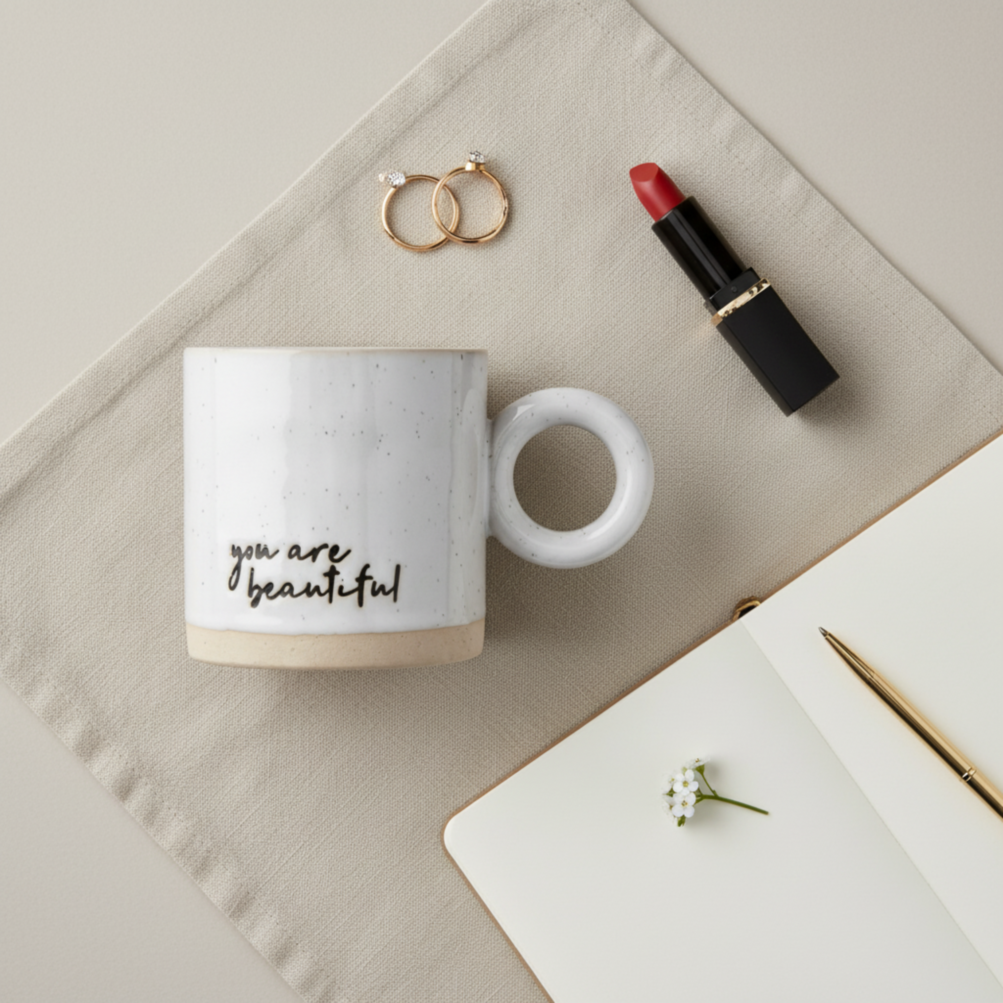 Mug Céramique "You Are Beautiful" – Tasse Design & Tendance