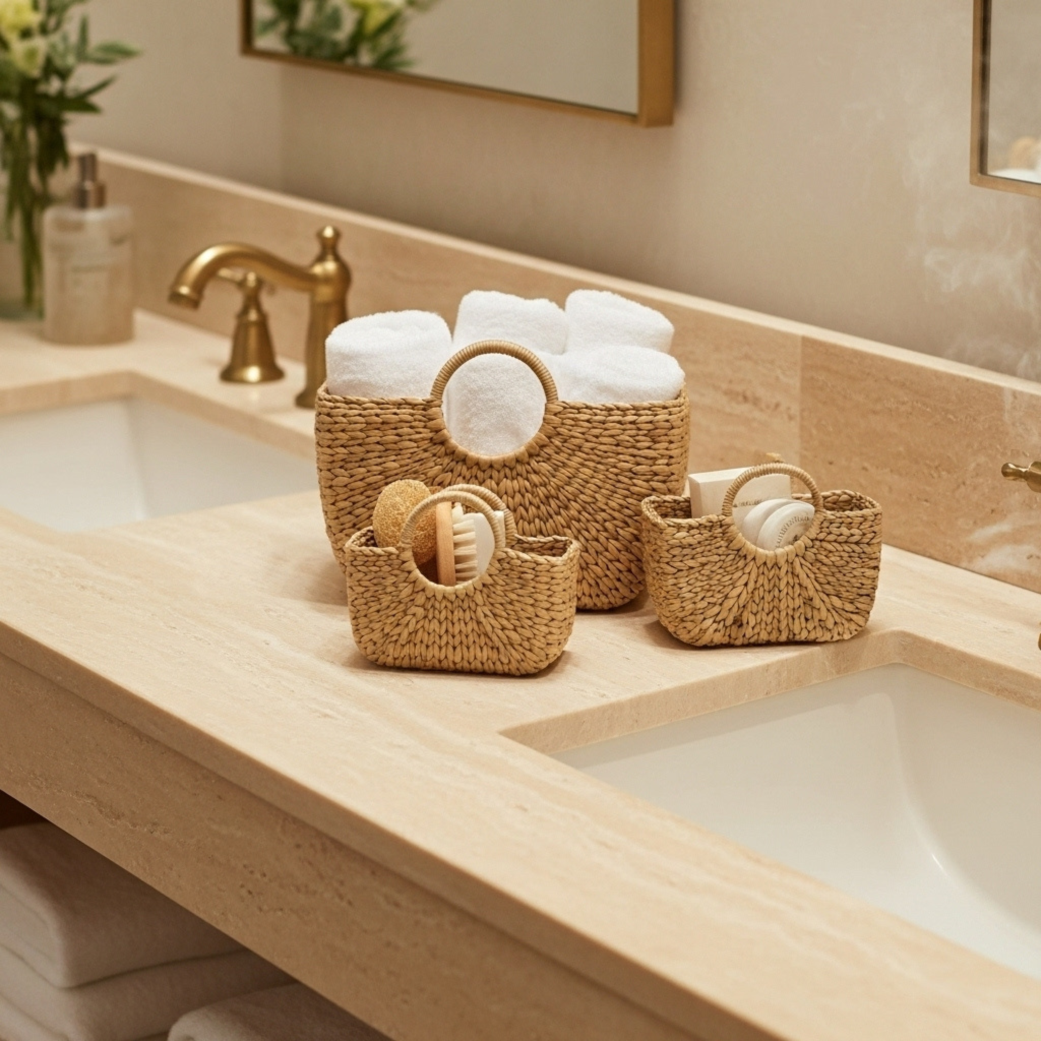 Trio de Paniers Tressés – Série de 3, Déco & Rangement