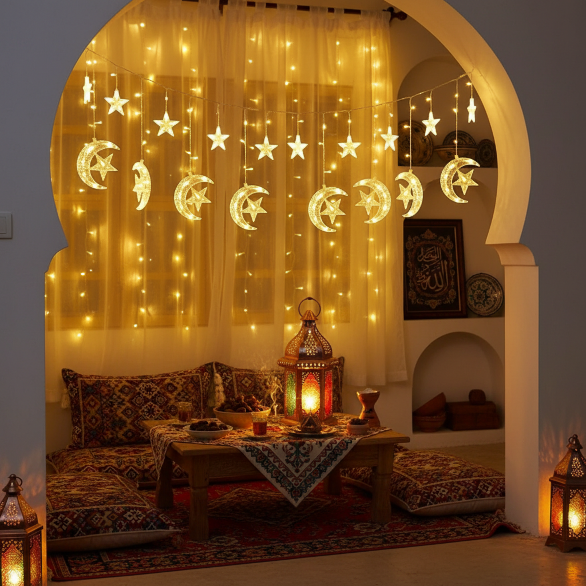 Guirlande LED Tunisie | Étoile et Lune Décorative | Fiolla Home