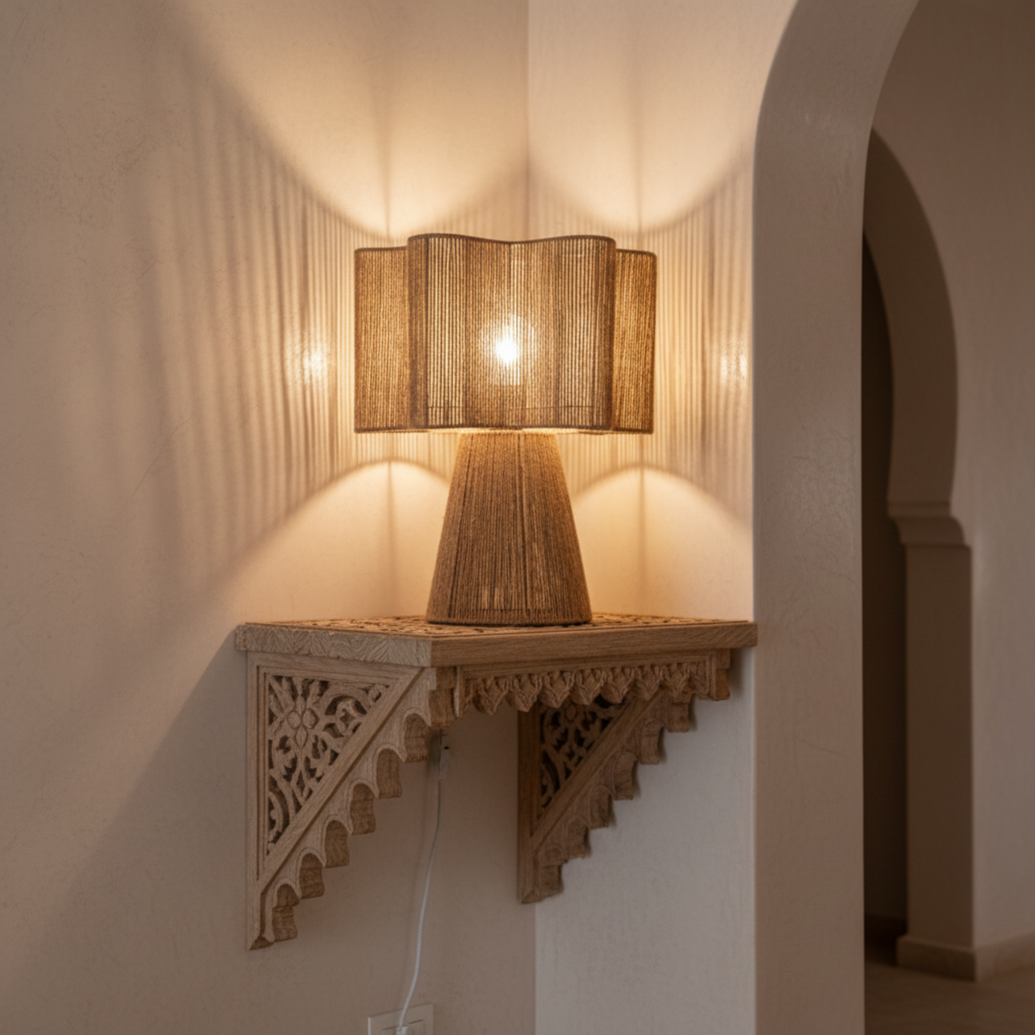 Lampe à Poser en Jute Naturelle - Design Bohème & Authentique