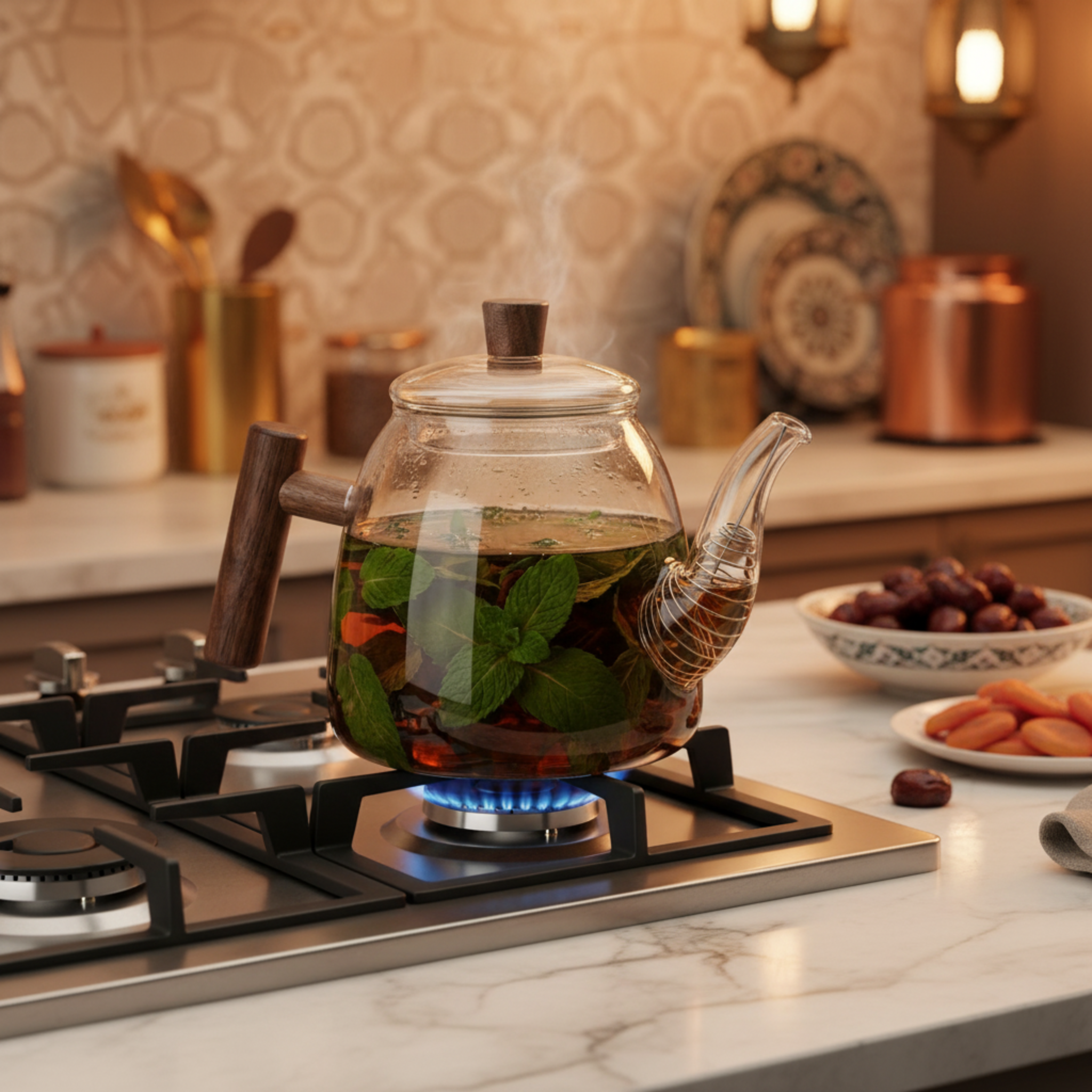 Théière Design en Verre & Bois – Élégance pour vos Infusions
