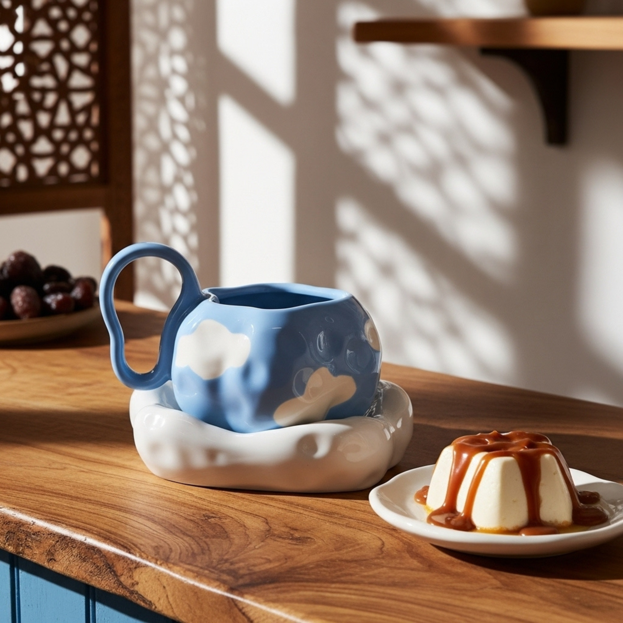 Mug Nuages avec Sous-Tasse – Céramique Créative Tunisie | Fiolla Home