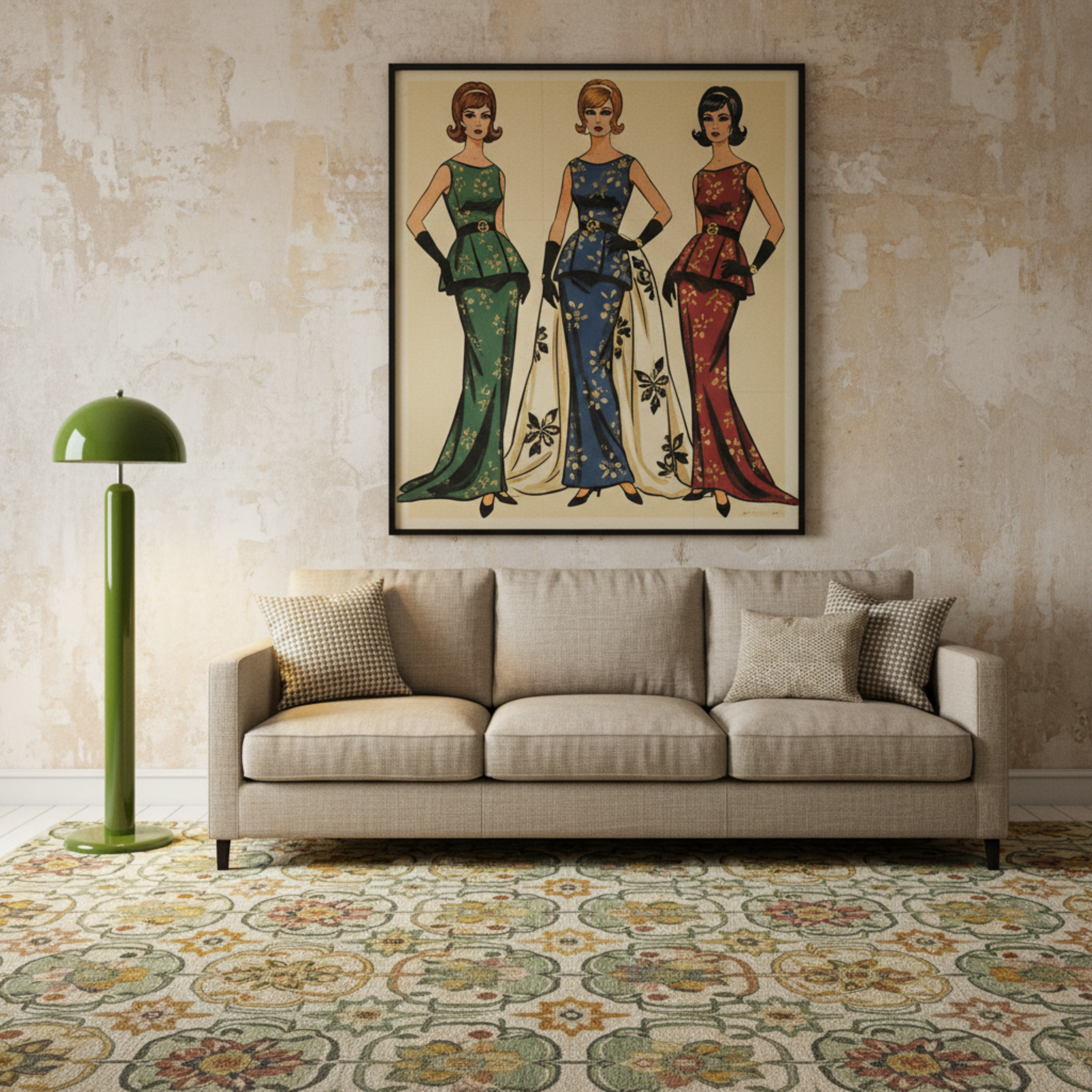 Lampadaire Design Vert Pop – Pièce Avant-Gardiste Tunisie