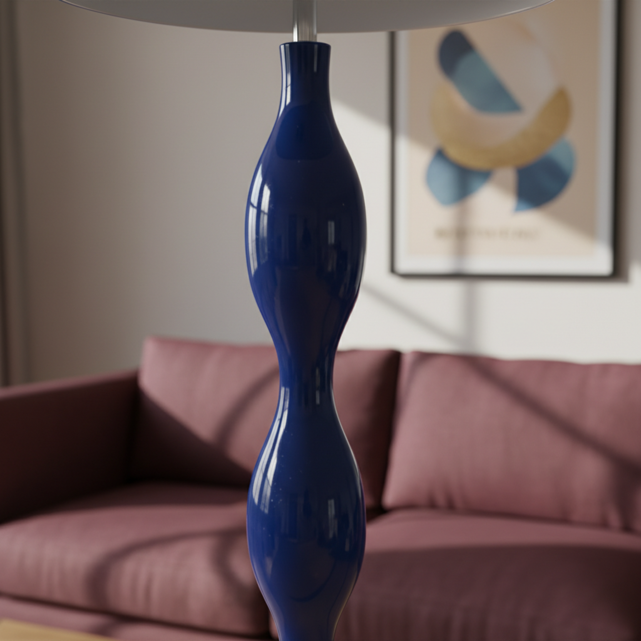 Lampadaire Sculptural Bleu Majorelle – Luxe Fait Main Tunisie