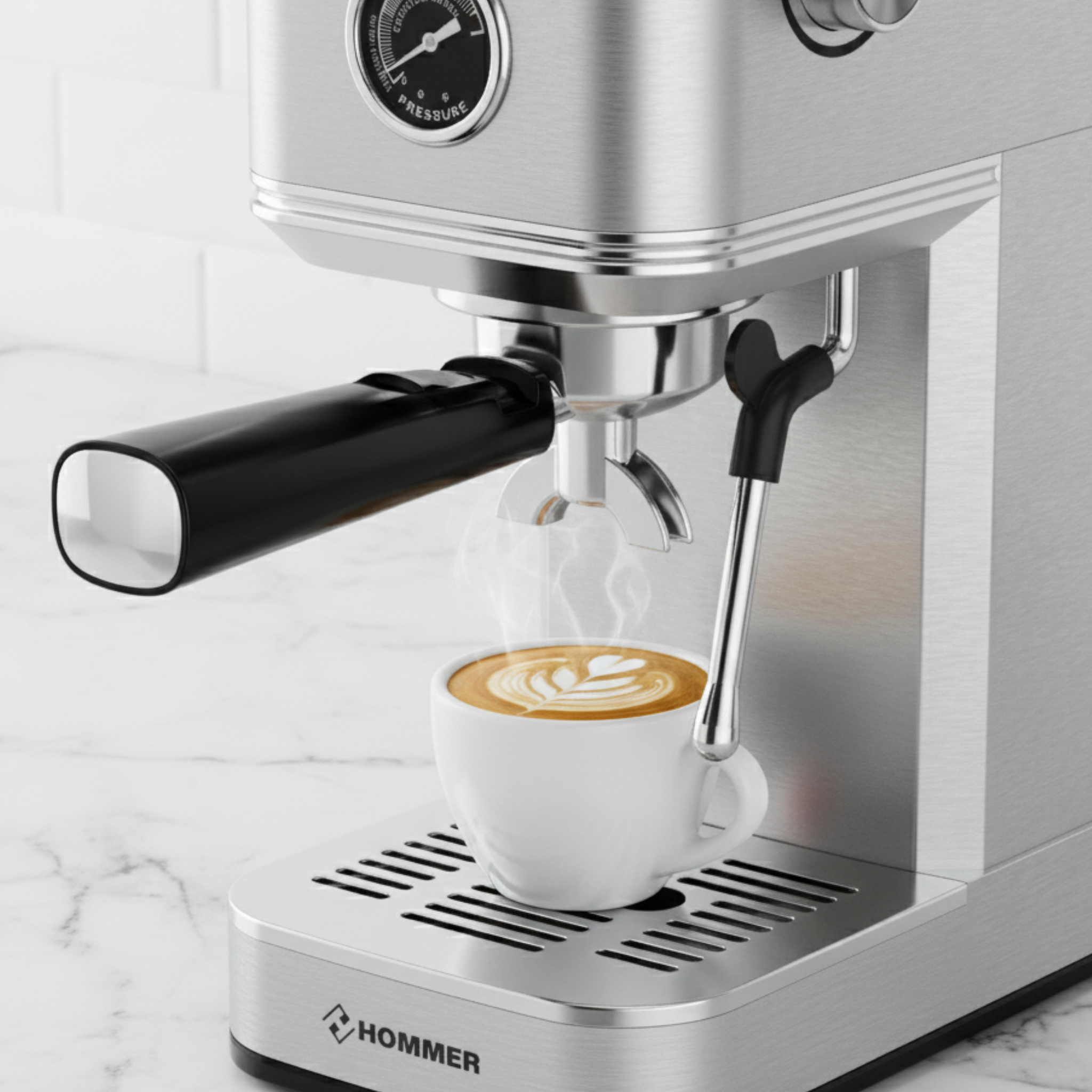 Machine à Café Espresso Inox 1350 W | Couleur Silver | Fiolla Home