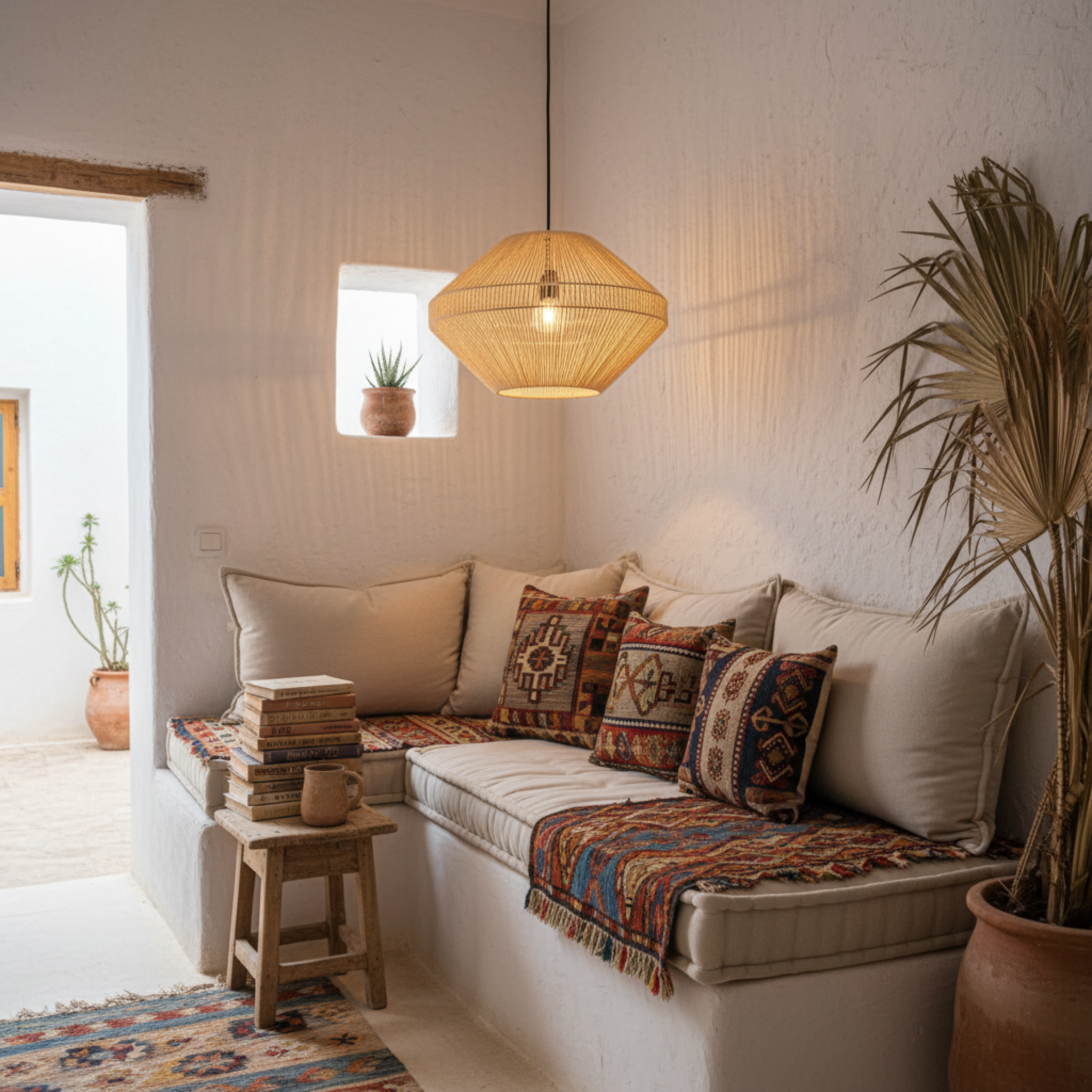 Suspension Jute Géométrique Fait Main - Tunisie