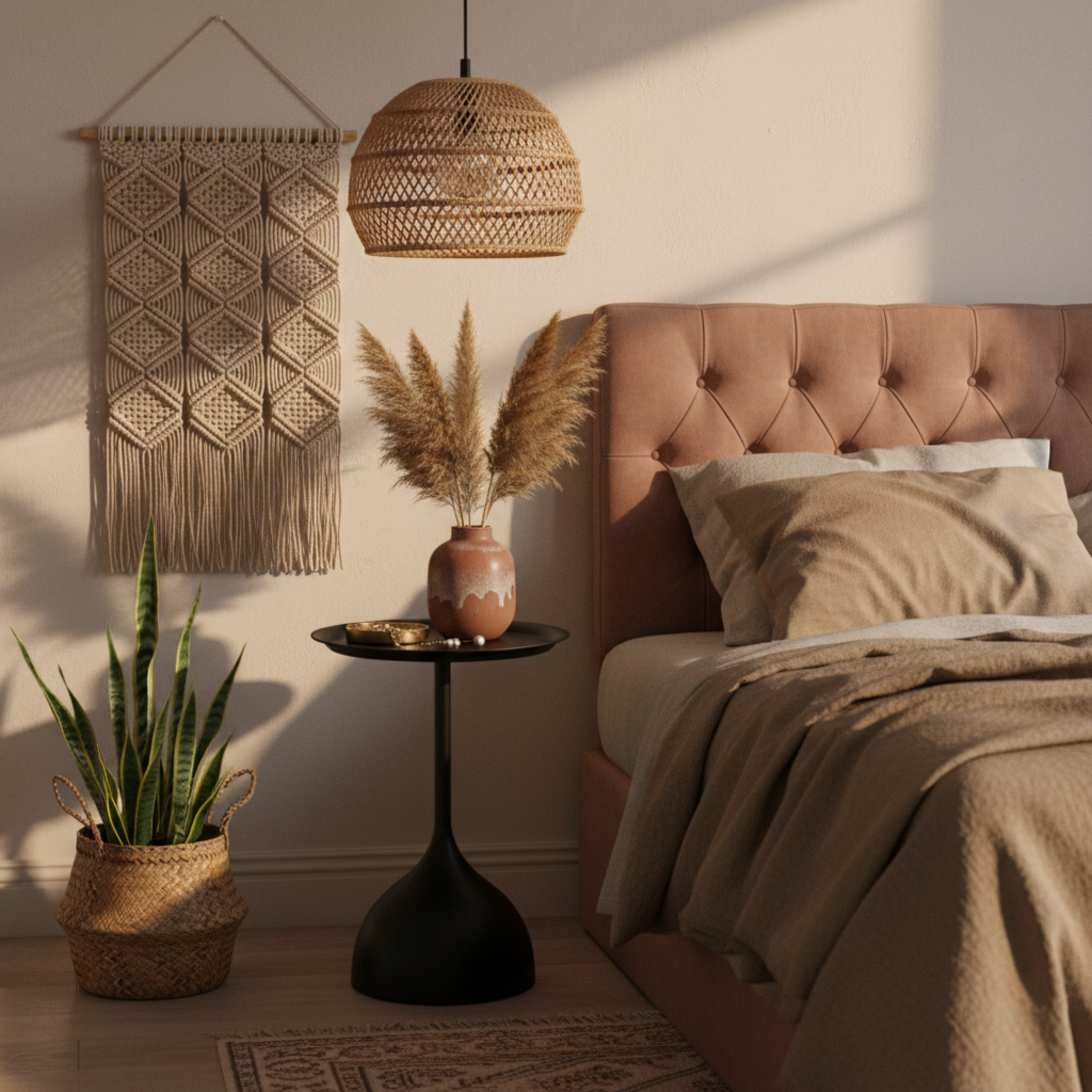 Table d'Appoint Ronde Noire Design Tulipe – Style Moderne & Épuré