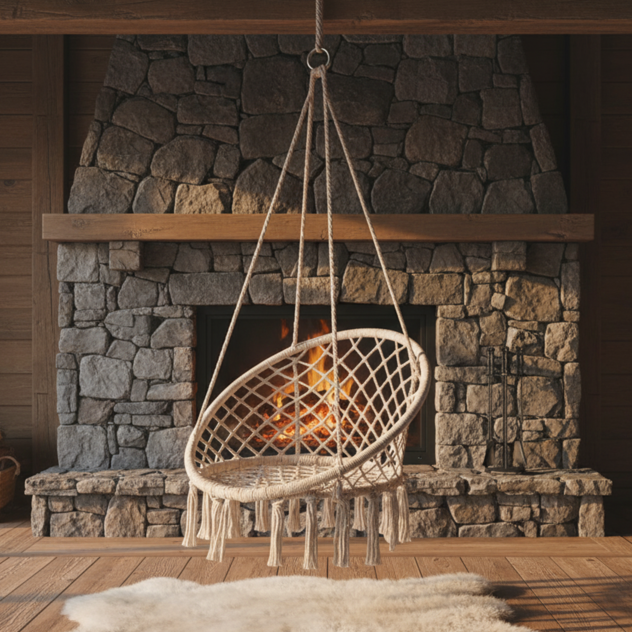 Balançoire Macramé Suspendue | Balcon/Chambre | Fiolla Home Tunisie