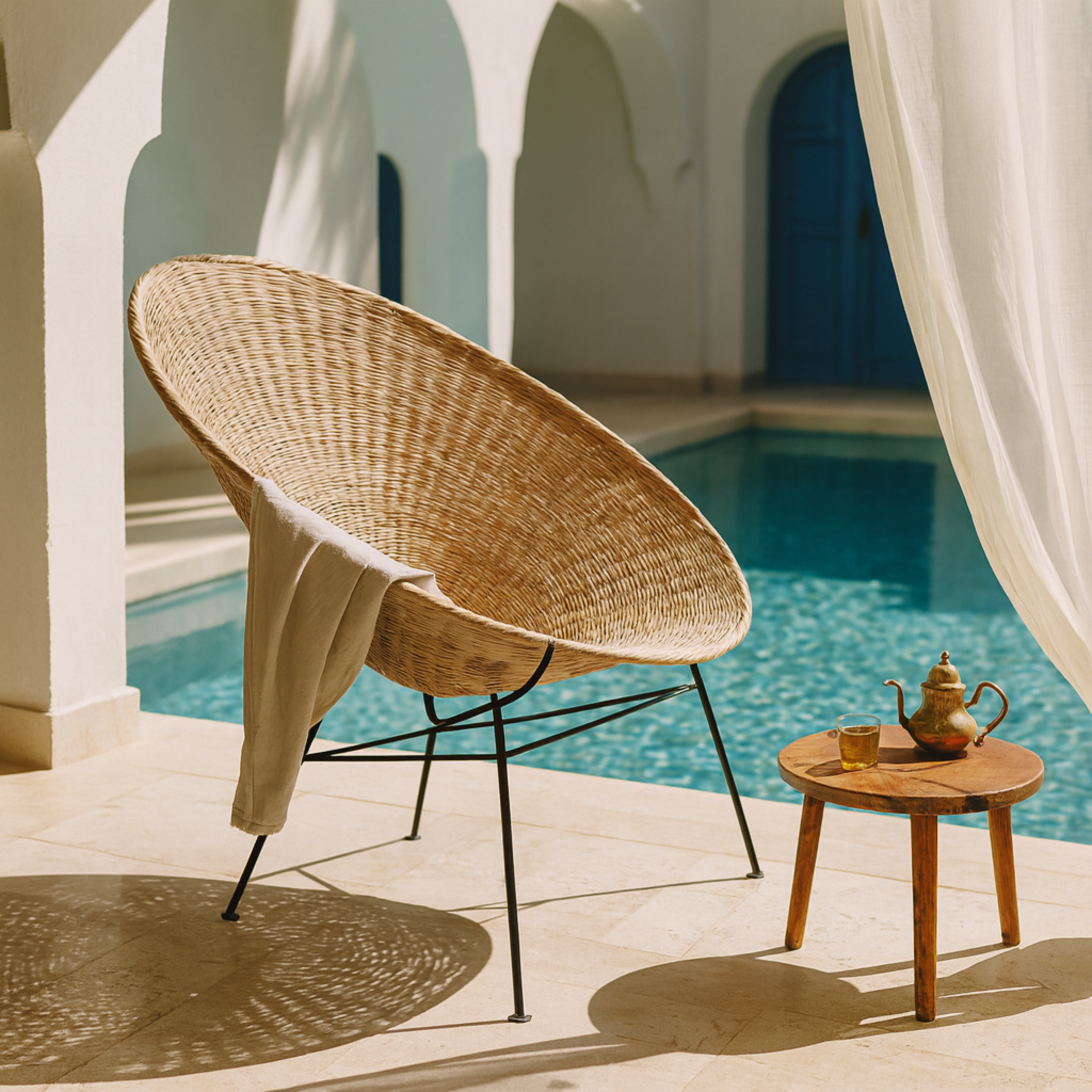 Chaise en rotin Tunisie | Bohème chic naturel | Fiolla Home
