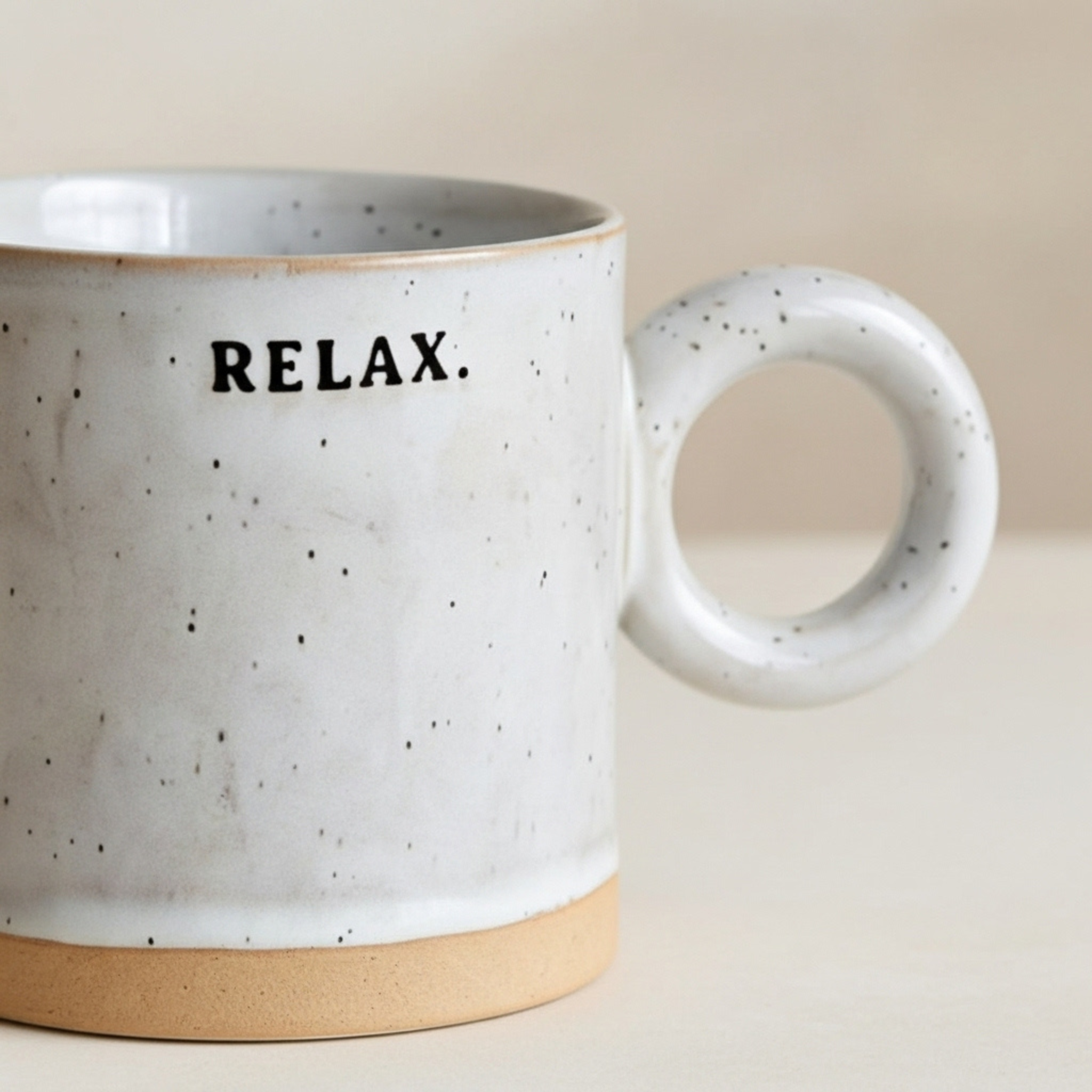 Mug Céramique RELAX – Anse Anneau, Style Minimal | Fiolla Home