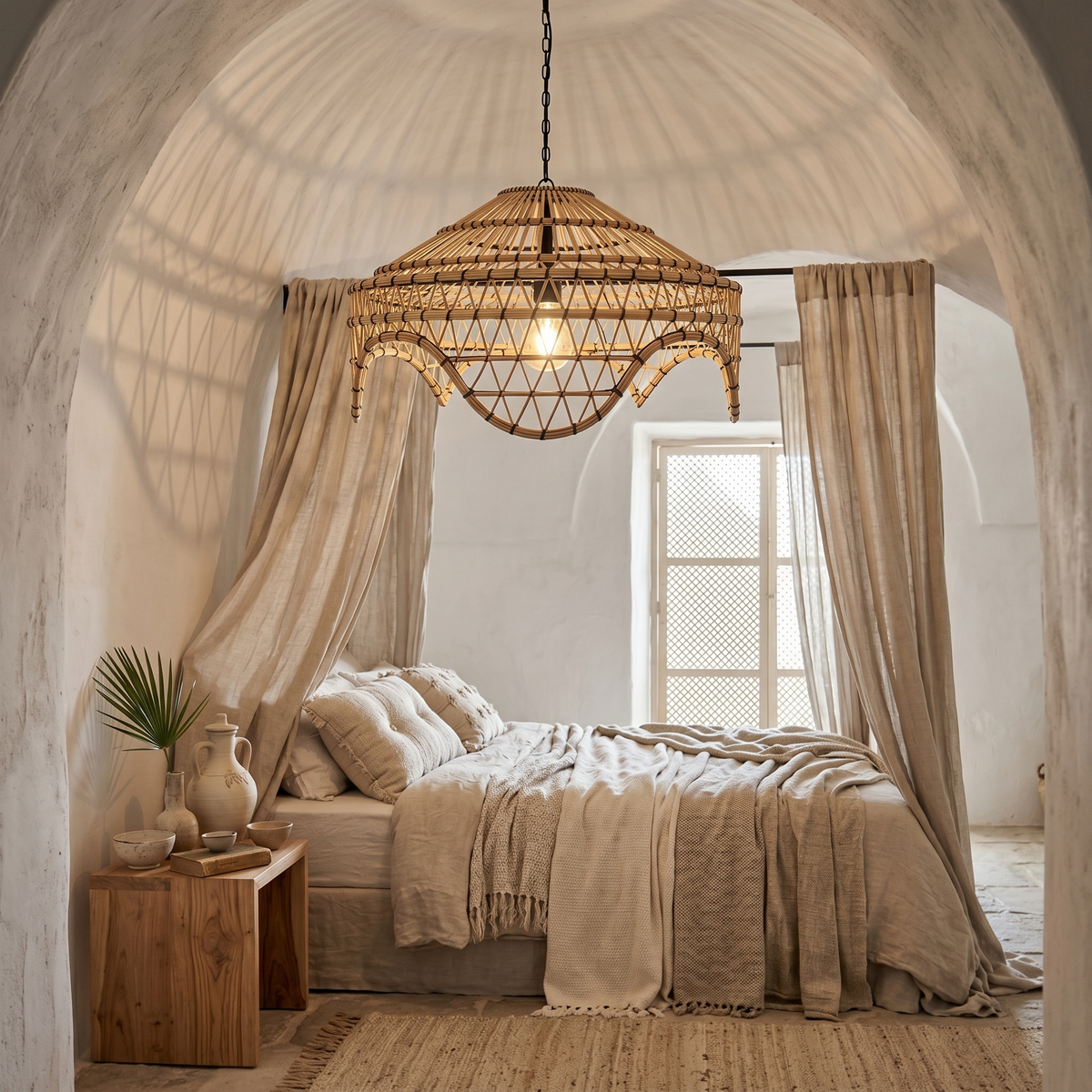 Lustre Palmier Tunisie | Suspension Bohème Artisanale | Fiolla Home