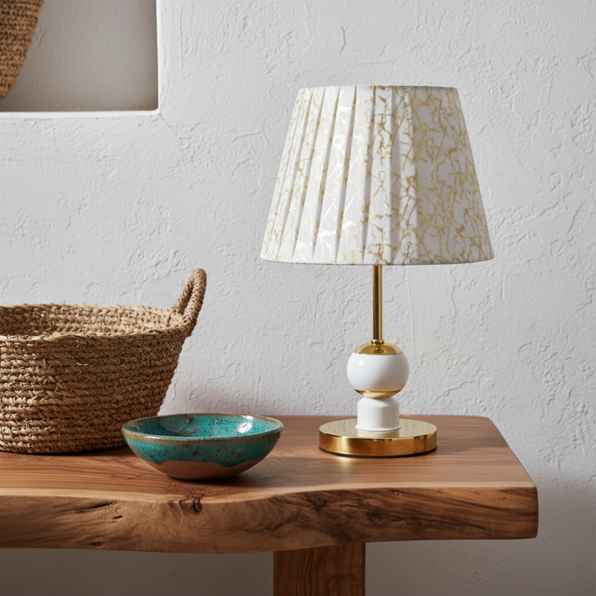 Lampe de Chevet Dorée Effet Marbre – Douce Lumière | Fiolla Home Tunisie