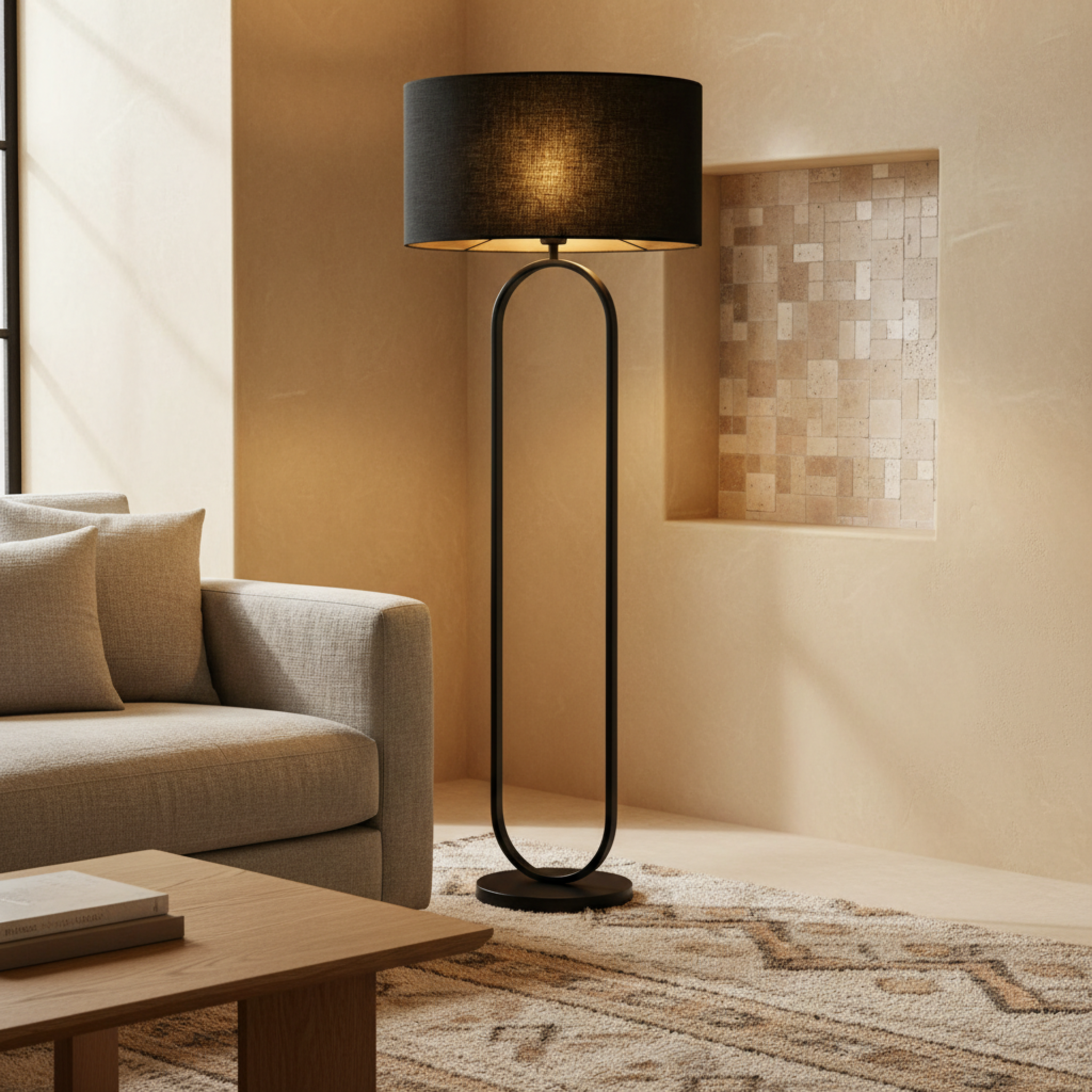 Lampadaire sur Pied INFINITY Métal Noir Design | Fiolla Home Tunisie