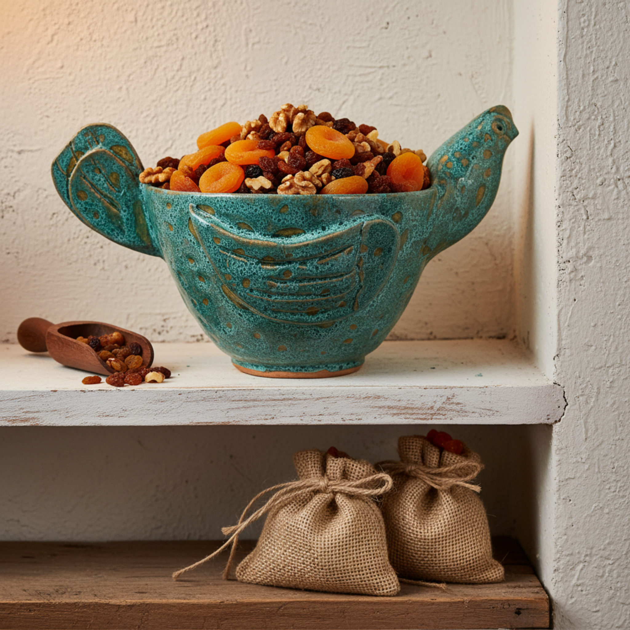 Bol Poule en Céramique – Vert Émeraude, fait main Tunisie