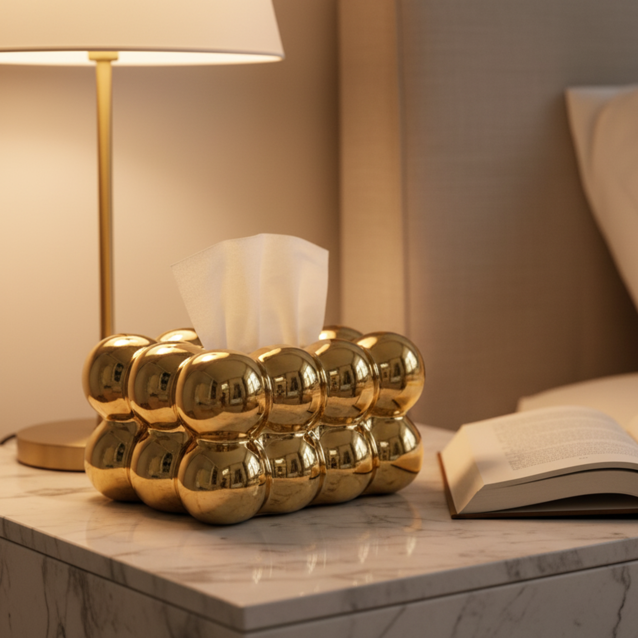 Porte-Papiers Bulle en Céramique | Dorée Luxueux Doré | Fiolla Home