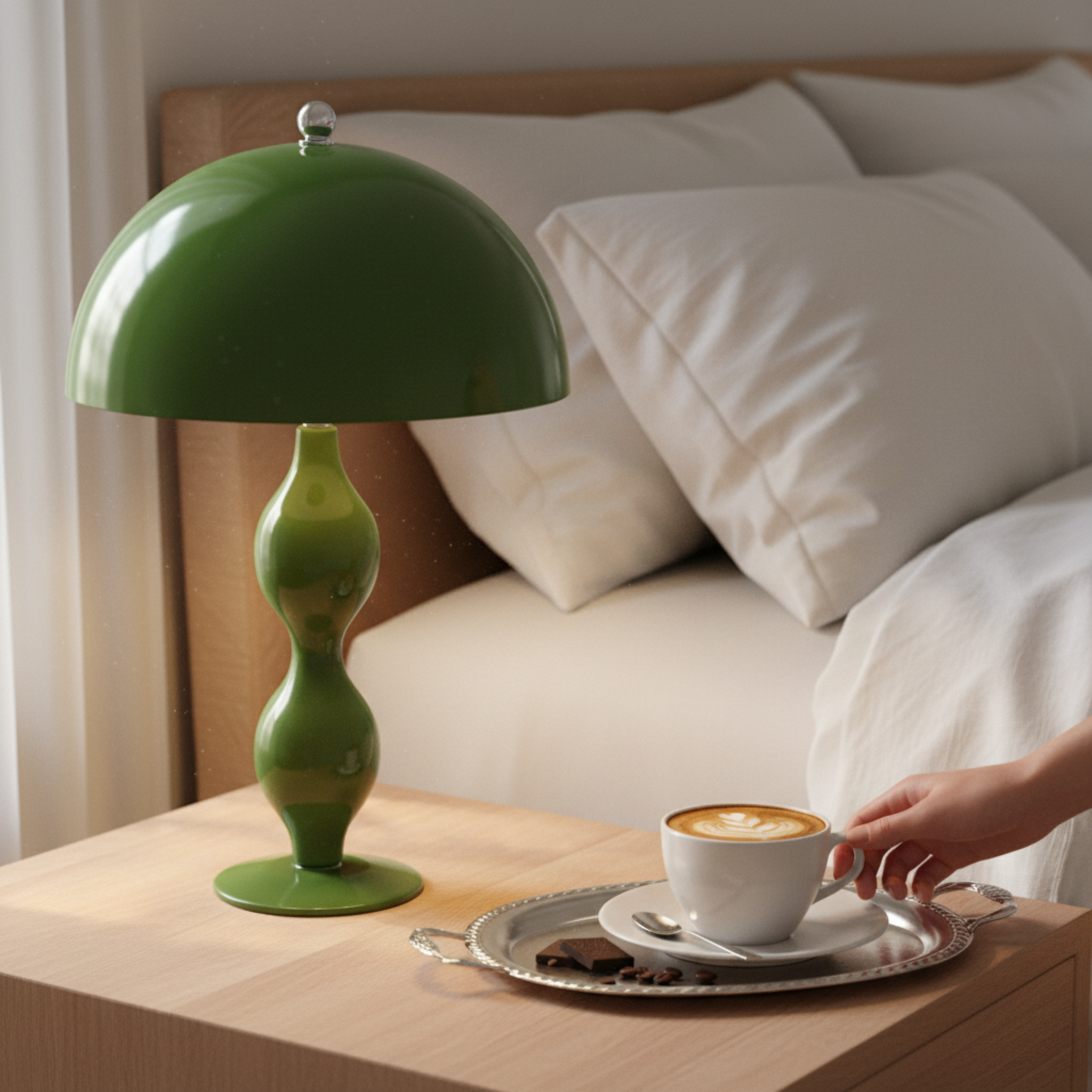 Lampe de Table Design Rétro Verte – Style Vintage & Élégance Intemporelle